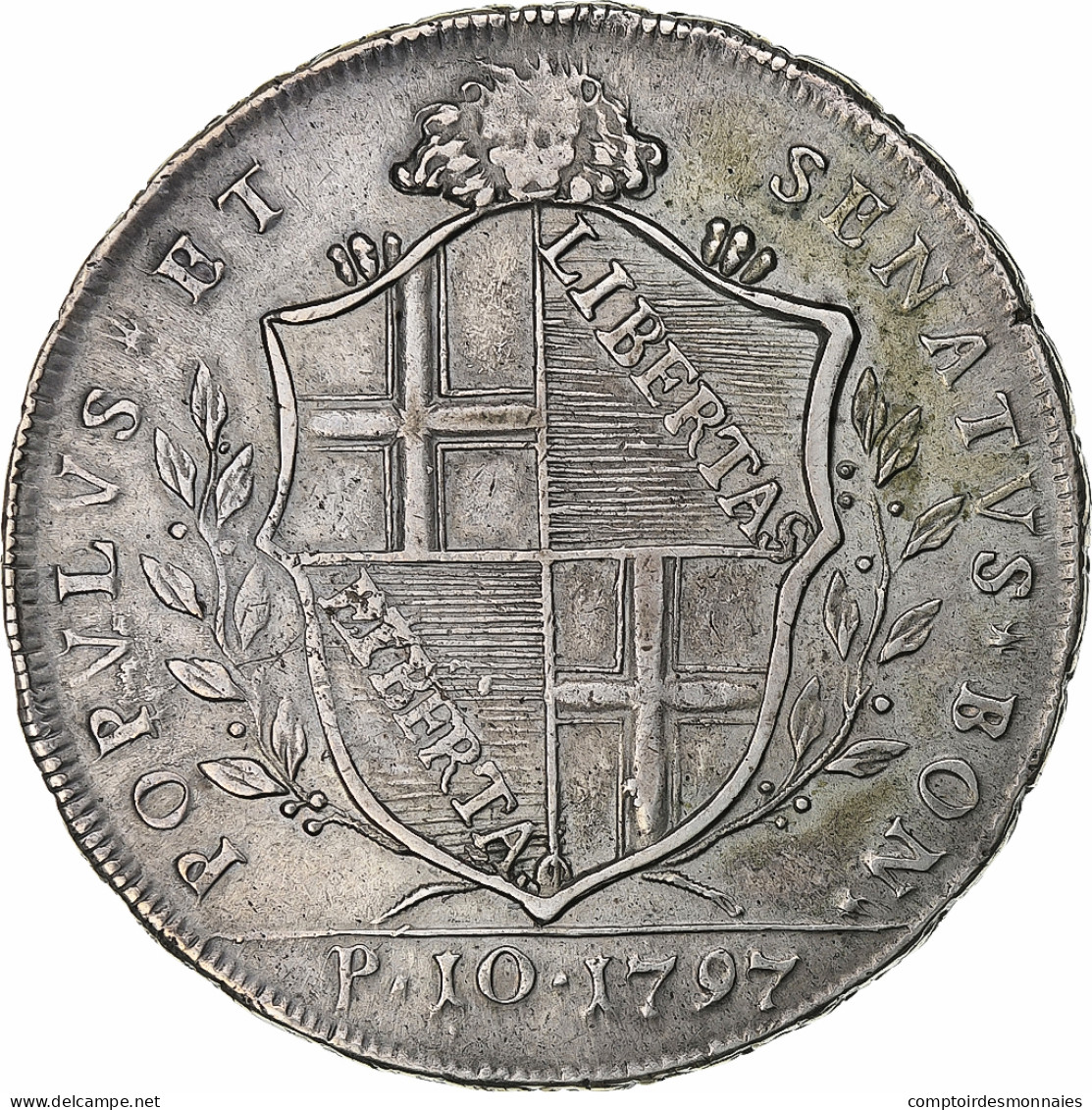 Italie, Bolognese Republic, 10 Paoli, 1797, Bologne, Argent, SUP+ - Prov. Revolutionsregierung