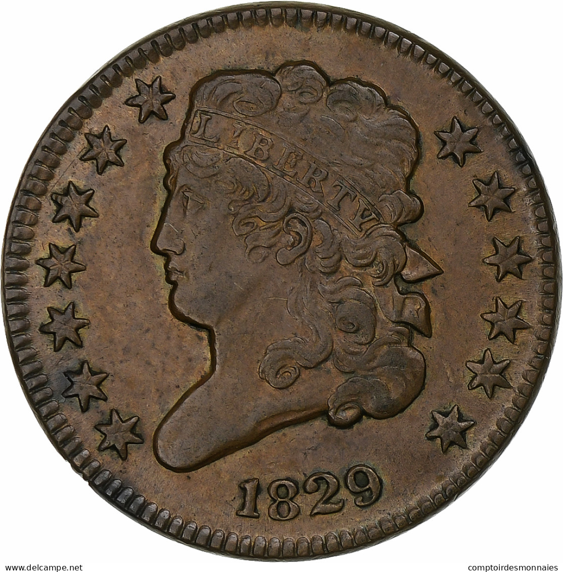 États-Unis, Half Cent, Classic Head, 1829, Philadelphie, Cuivre, SUP, KM:41 - Demi-Cents