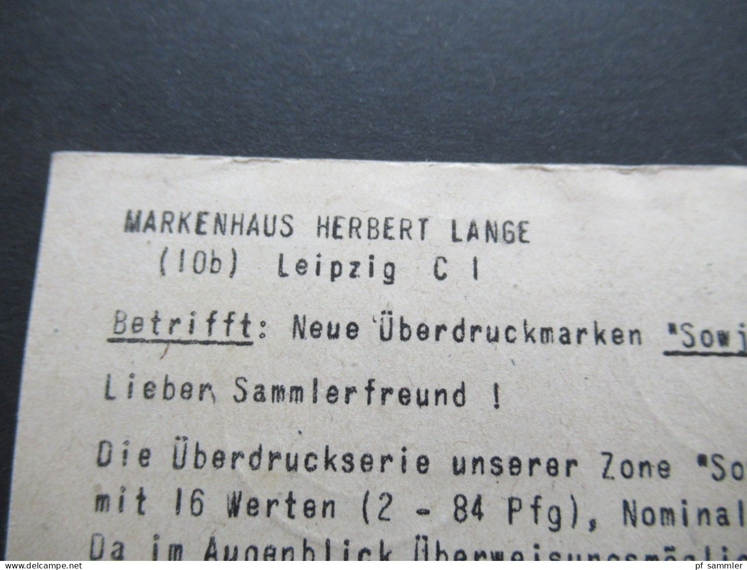 16.7.1948 ZF Kontrollrat GA + Ziffer ZuF Verwendet In Der SBZ Leipzig C1 - Menden / PK Markenhaus Herbert Lange - Lettres & Documents