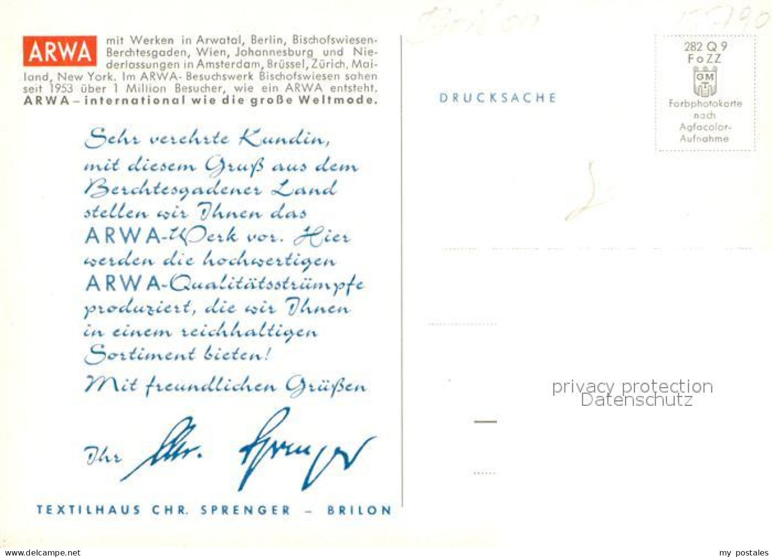 73719181 Brilon Textilhaus Chr Sprenger Brilon - Brilon