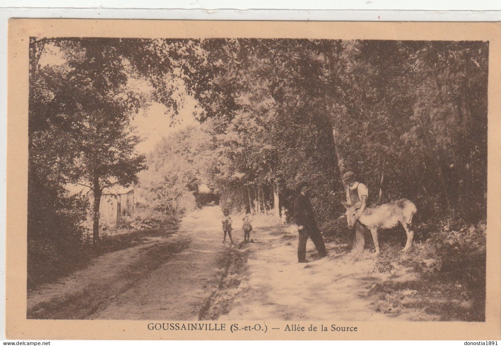 GOUSSAINVILLE (95) Allée De La Source , Animation, âne -  Ed. R. Caron - écrite Non Timbrée - Goussainville