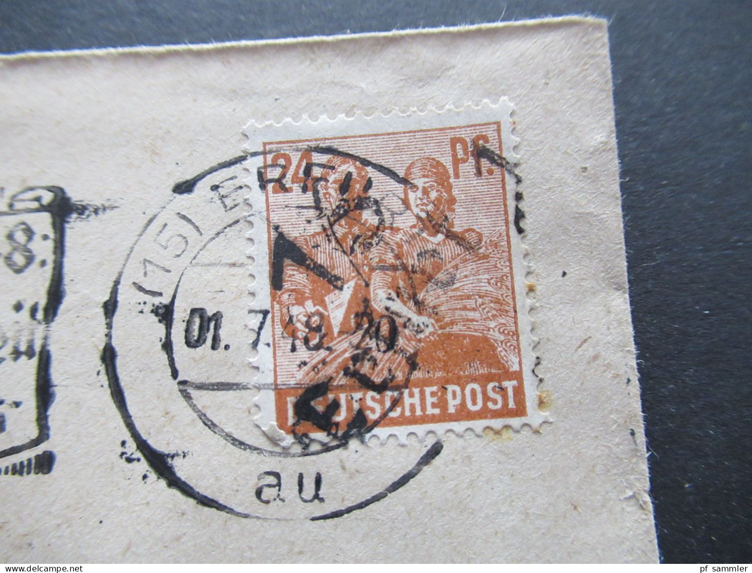 SBZ Bezirkshandstempel Aufdruck 16 Erfurt Mi.Nr.174 Mit MS Erfurt 1848 Mahnt 1948 Kulturelle Einheit Deutschlands - Brieven En Documenten