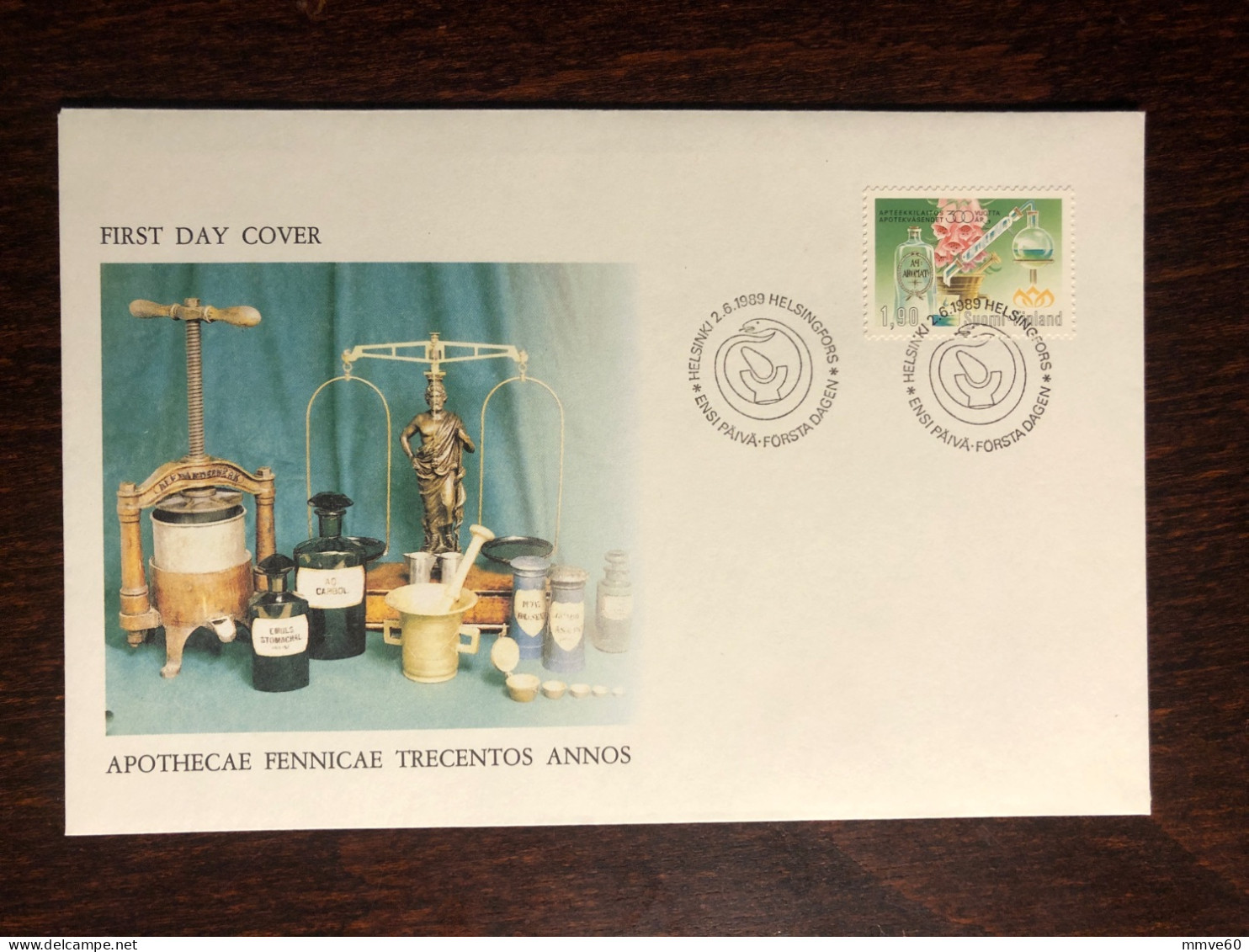 FINLAND FDC COVER 1989 YEAR PHARMACY PHARMACOLOGY HEALTH MEDICINE STAMPS - Briefe U. Dokumente