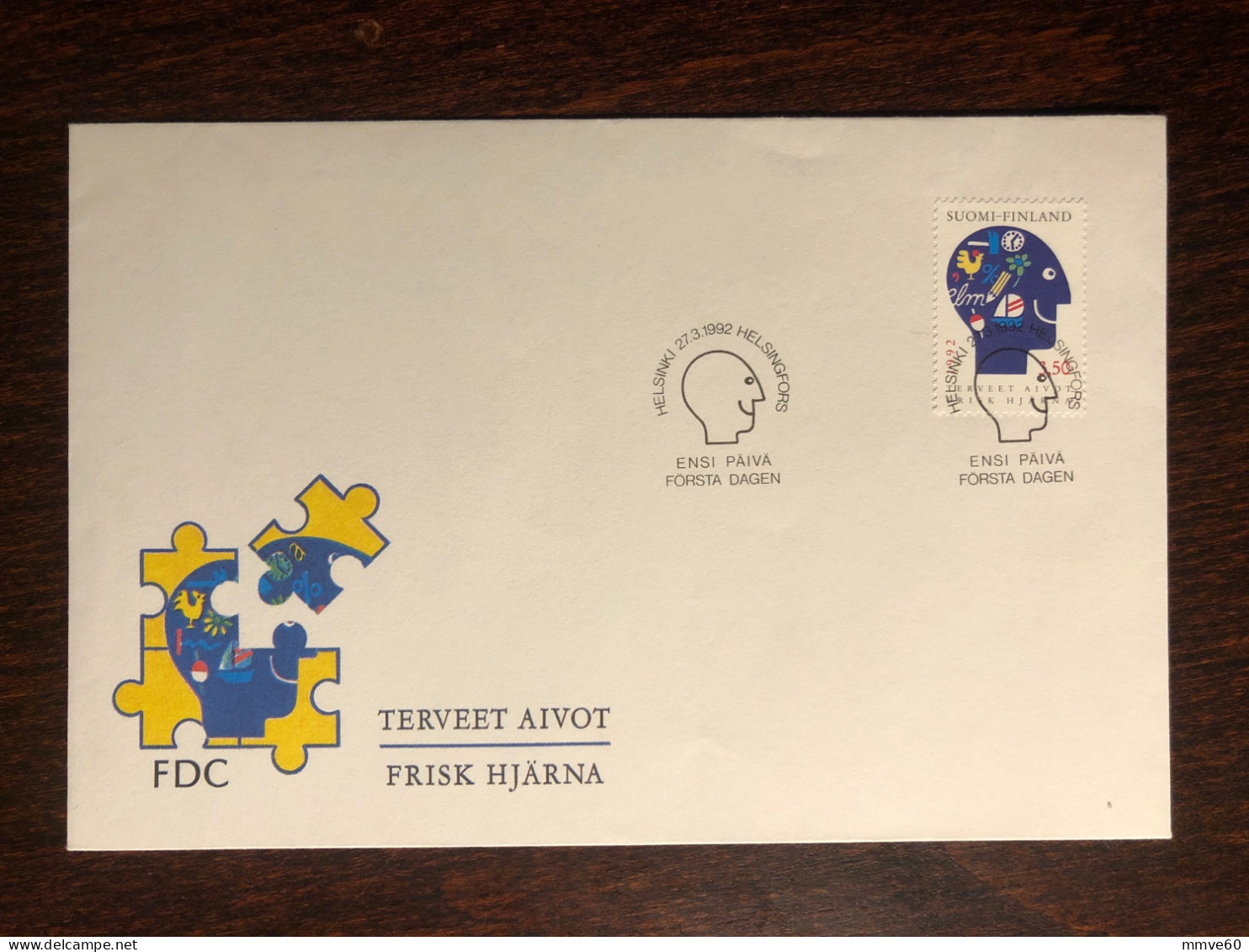 FINLAND FDC COVER 1992 YEAR PSYCHIATRY MENTAL HEALTH MEDICINE STAMPS - Covers & Documents
