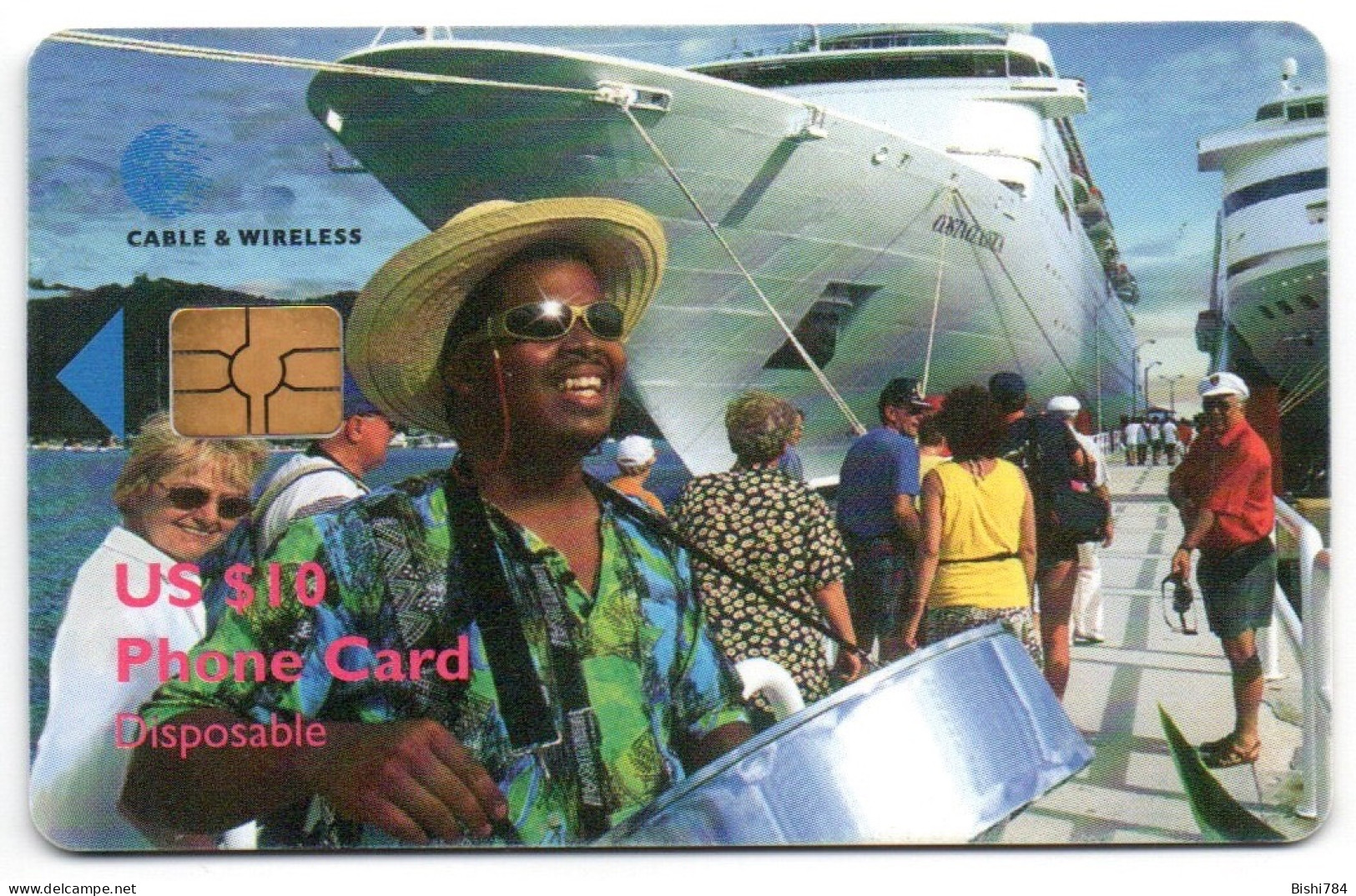 British Virgin Islands - Playing Steel Pan - 13 Digits On Backside (Black Chip) - Virgin Islands