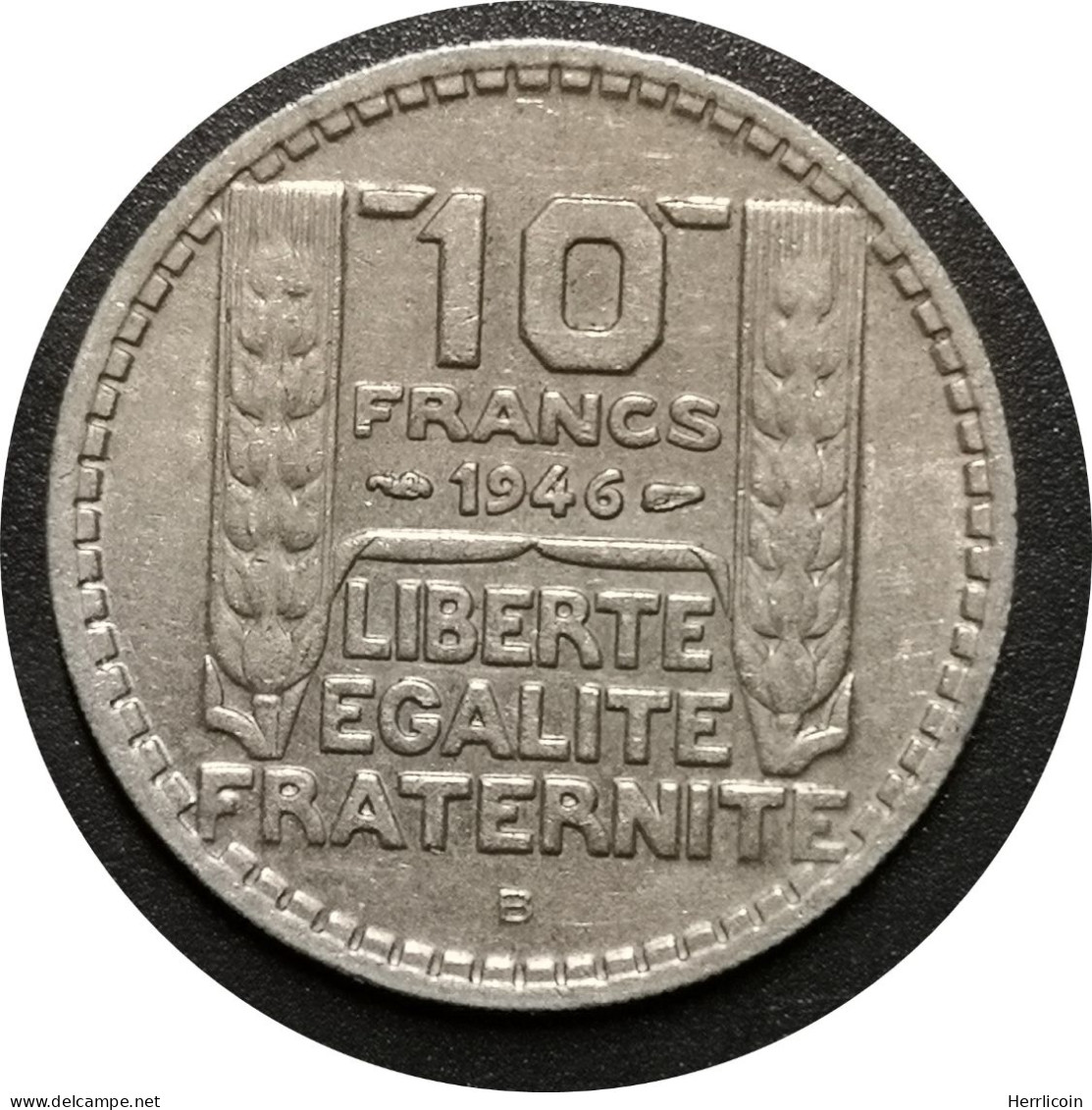 1946 B Rameaux Courts - 10 Francs Turin Grosse Tête  France - 10 Francs