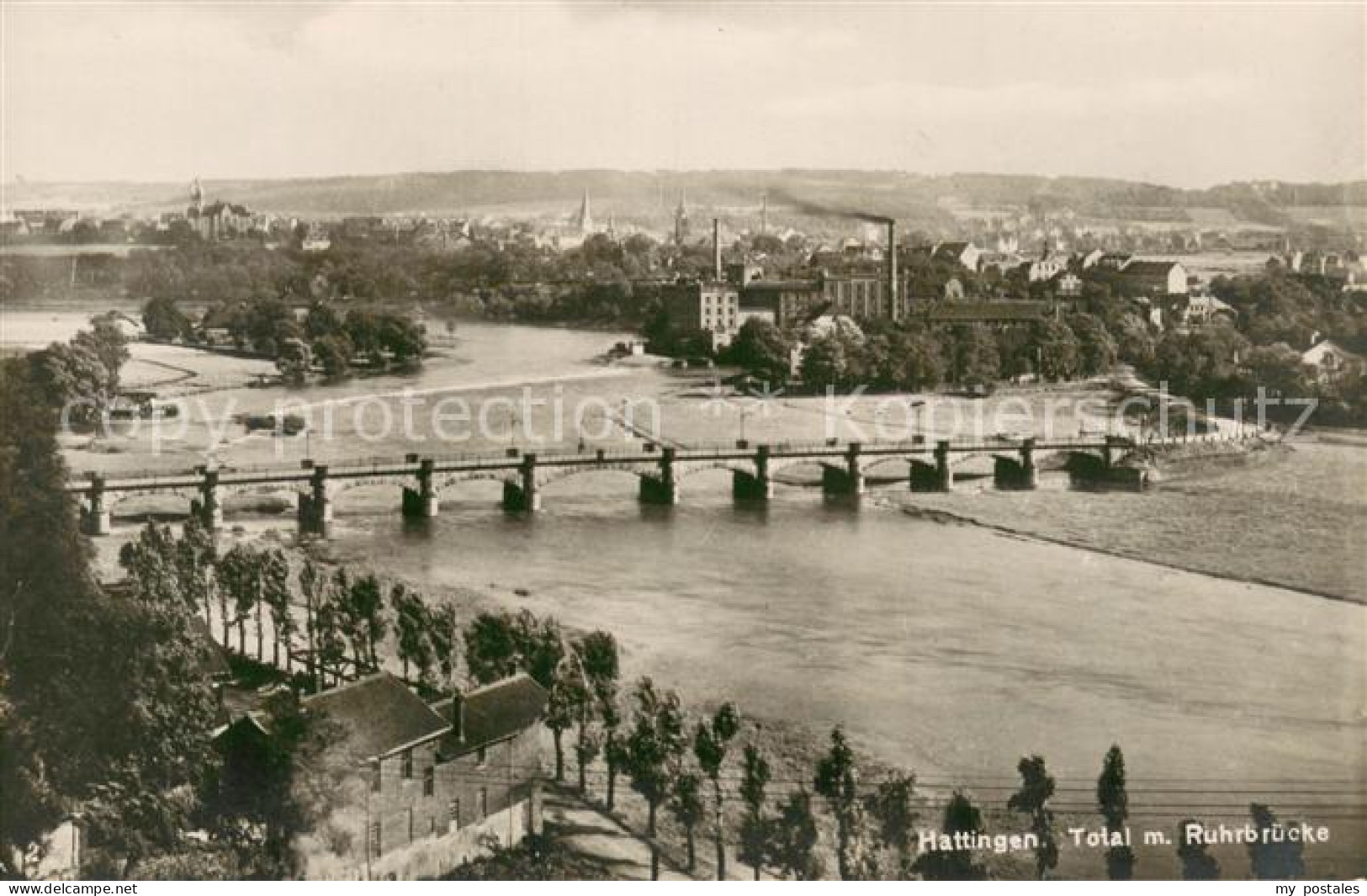 73701891 Hattingen Ruhr Totalansicht Mit Ruhrbruecke Hattingen Ruhr - Hattingen