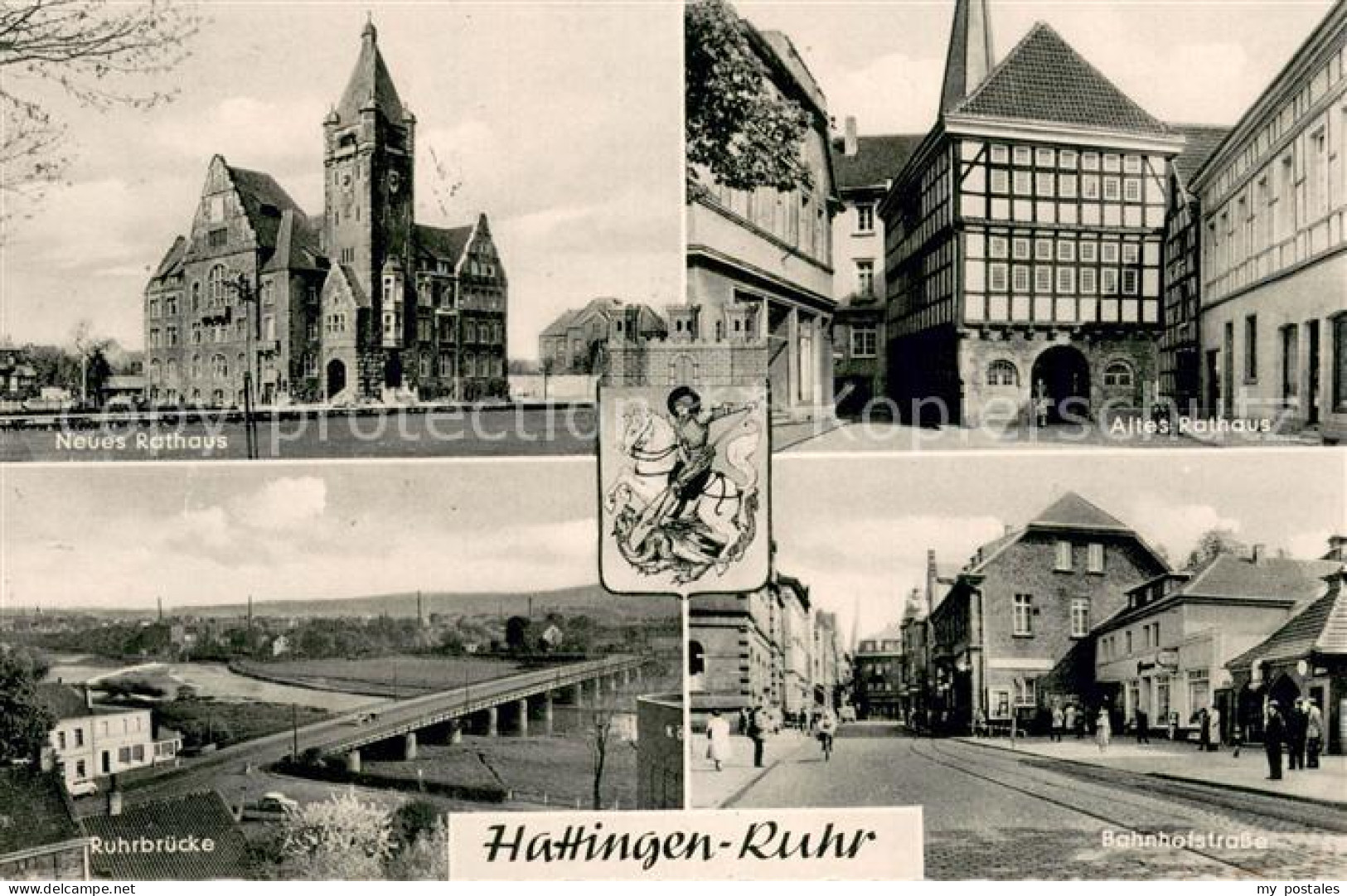 73701885 Hattingen Ruhr Altes Und Neues Rathaus Bahnhofstrasse Ruhrbruecke  Hatt - Hattingen