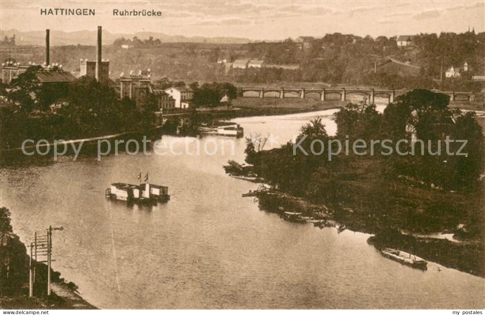 73701880 Hattingen Ruhr Ruhrbruecke Flussbadeanstalt Hattingen Ruhr - Hattingen