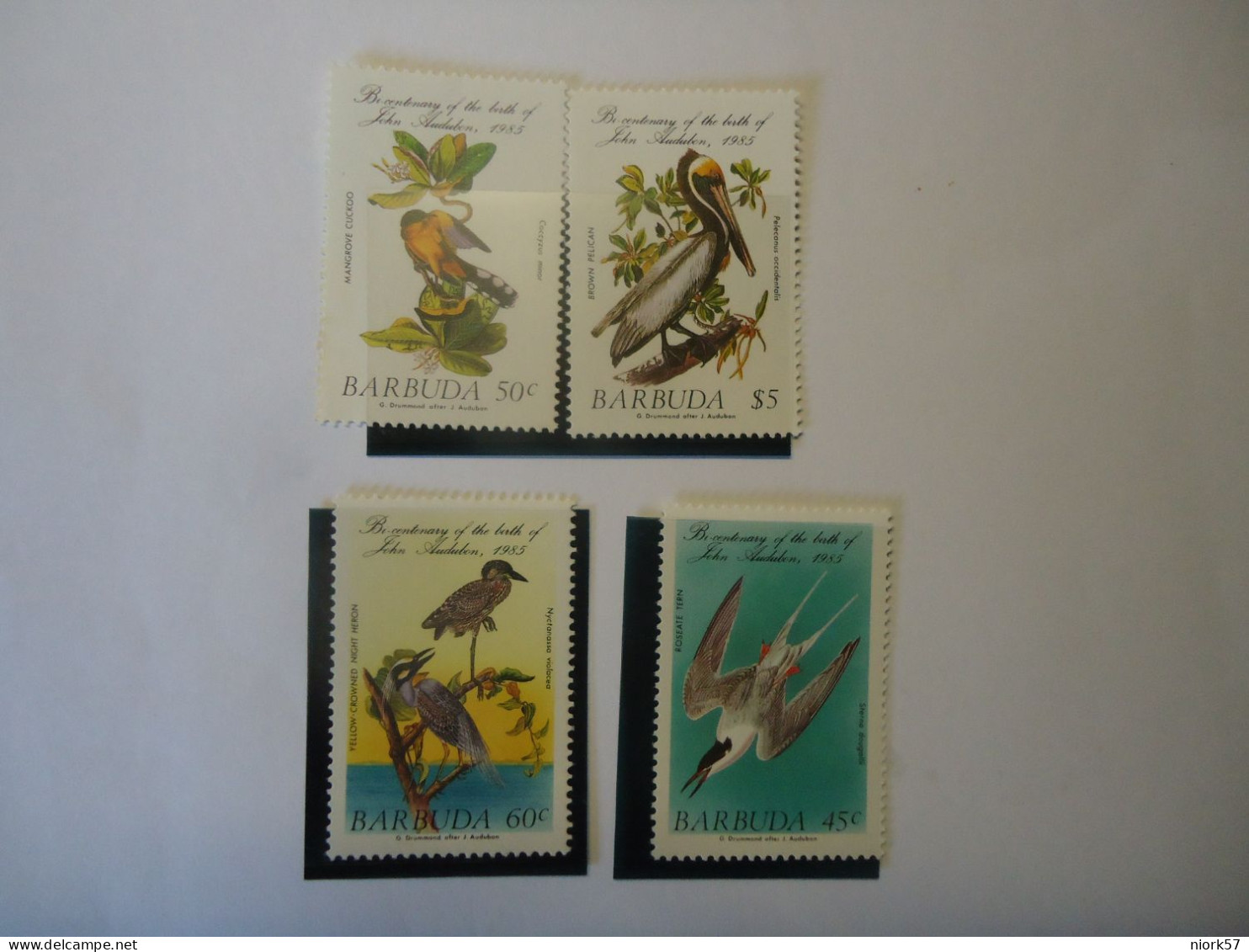 BARBUDA      MNH  STAMPS  SET 4  BIRD BIRDS  1985 AUDUBON - Canards