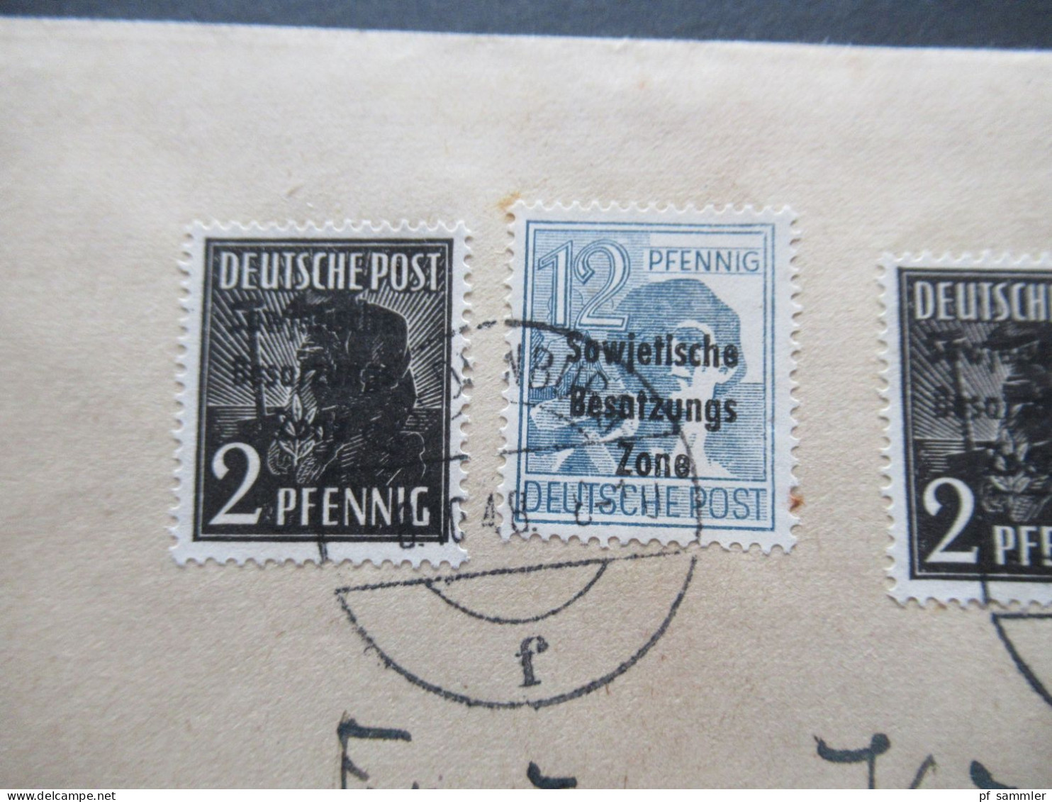 SBZ 1948 Kontrollrat Mit Aufdruck SBZ MiF Nr.182 (3) Und 186 Ortsbrief Und Tagesstempel Quedlinburg Mit Abs. Stempel - Storia Postale