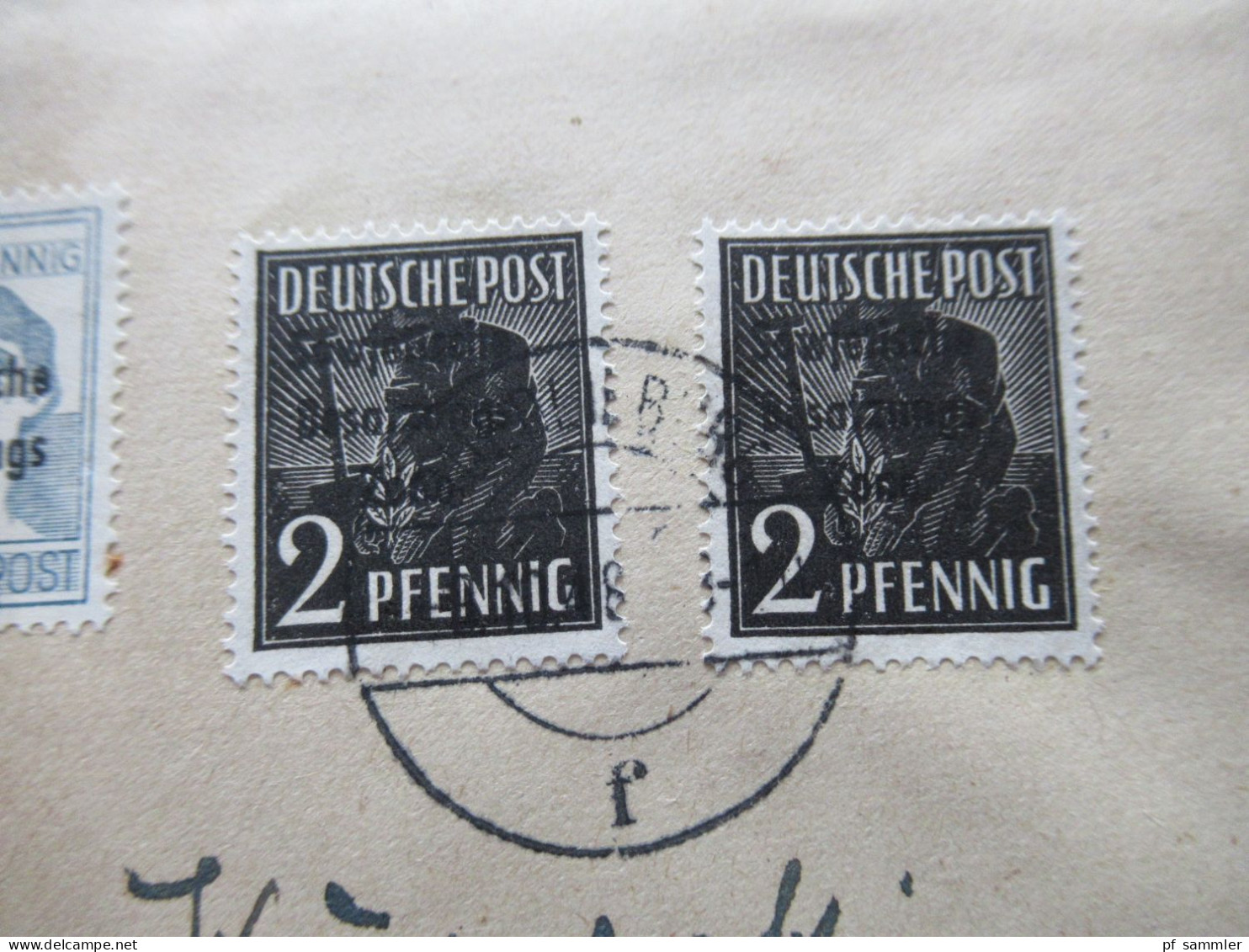 SBZ 1948 Kontrollrat Mit Aufdruck SBZ MiF Nr.182 (3) Und 186 Ortsbrief Und Tagesstempel Quedlinburg Mit Abs. Stempel - Storia Postale