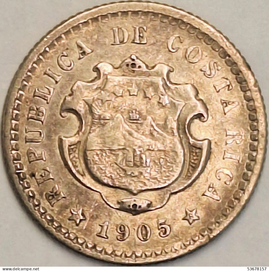 Costa Rica - 5 Centimos 1905(P), KM# 145, Silver (#3503) - Costa Rica