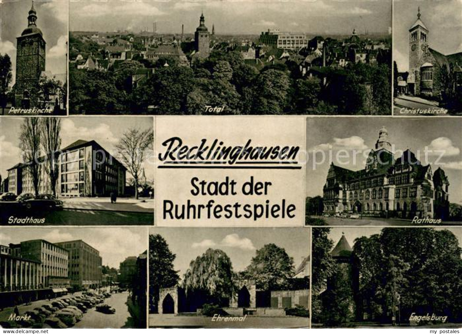 73701474 Recklinghausen Westfalen Christuskirche Rathaus Stadthaus Markt Petrusk - Recklinghausen