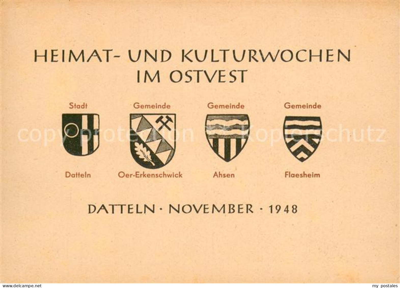 73701452 Datteln Heimat- Und Kulturwochen Im Ostvest Nov. 1948 Datteln - Datteln