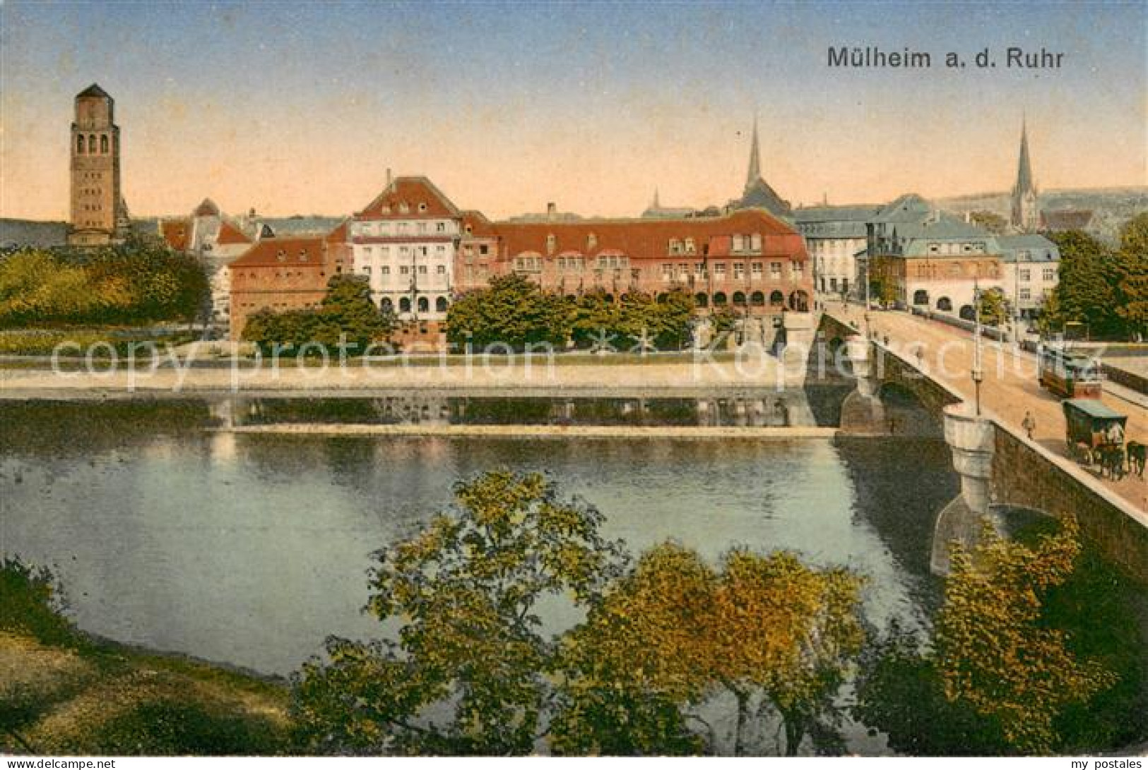 73701393 Muelheim Ruhr Teilansicht Gespann Strassenbahn Muelheim Ruhr - Muelheim A. D. Ruhr