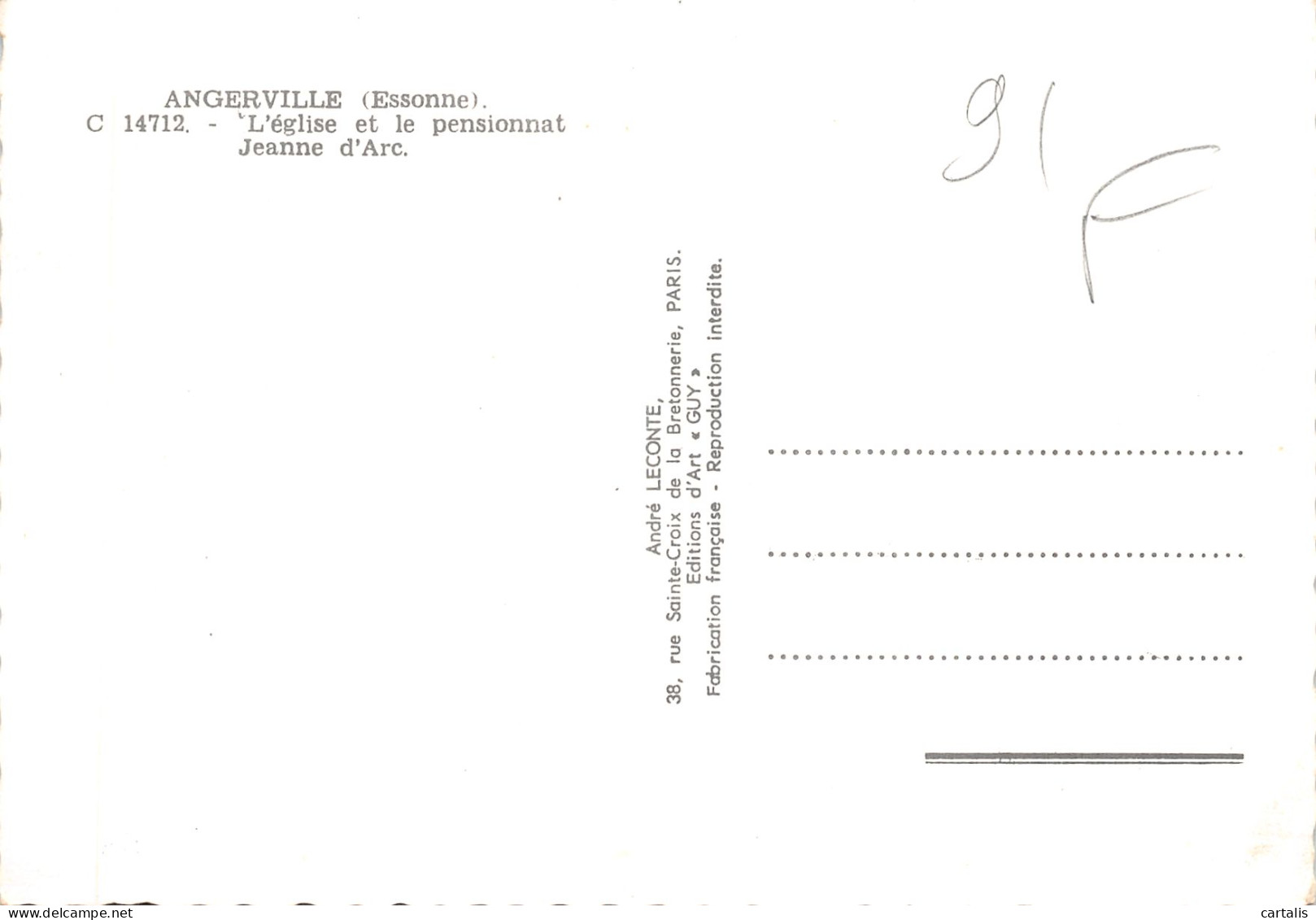 91-ANGERVILLE-N 606-B/0237 - Angerville