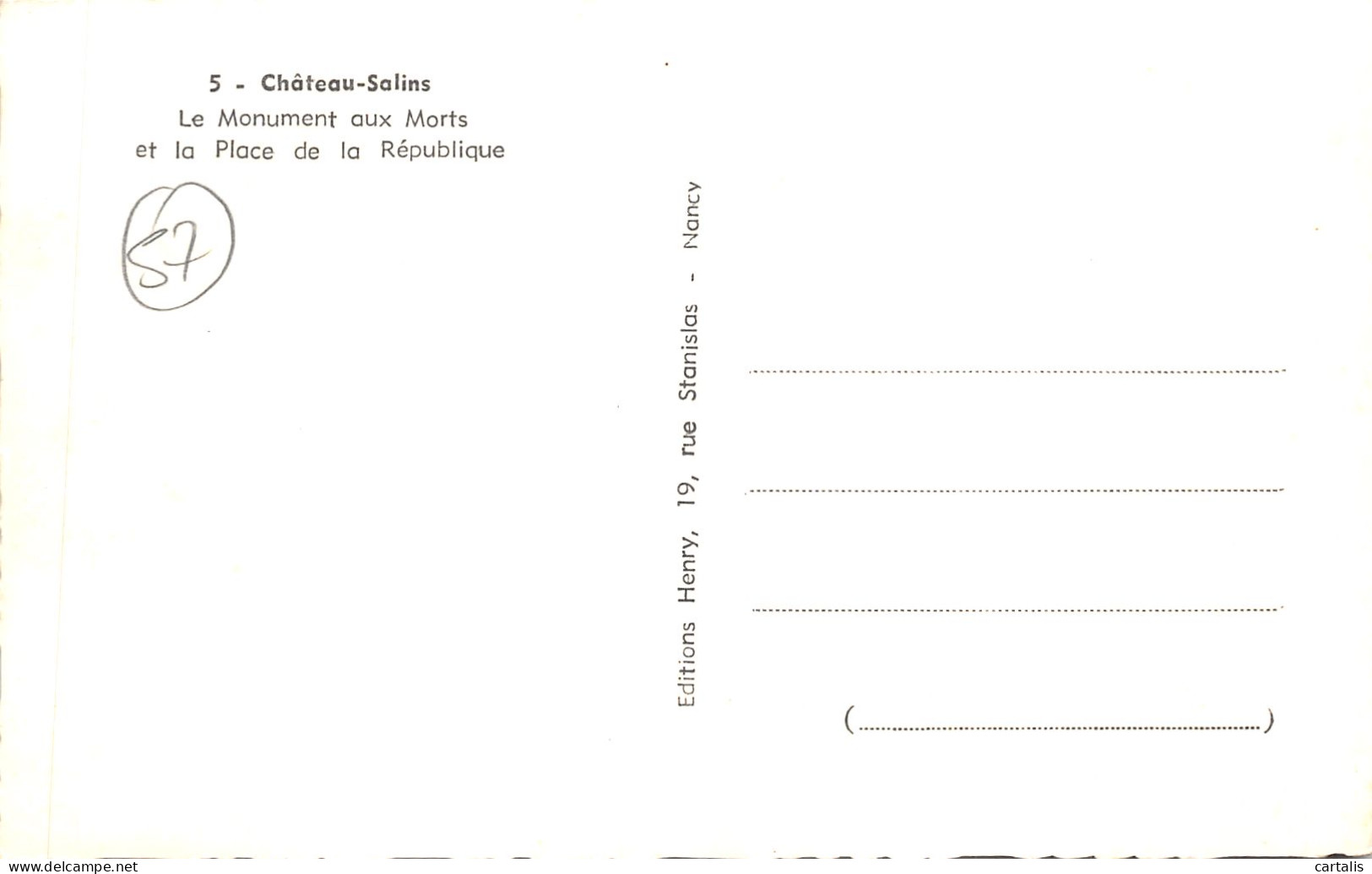 57-CHÂTEAU SALINS-N 609-H/0095 - Chateau Salins