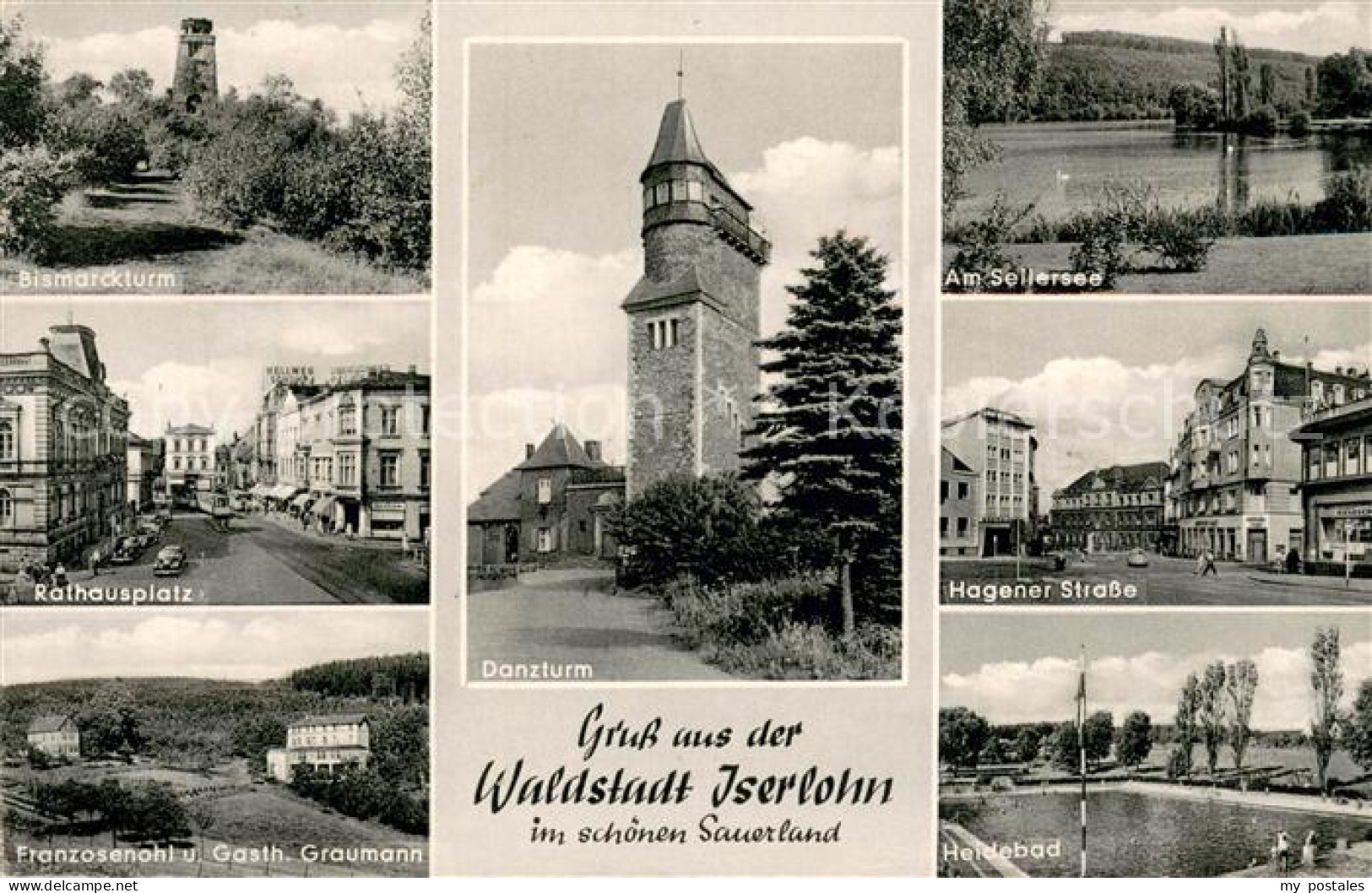 73700130 Iserlohn Seilersee Bismarckturm Rathausplatz Heidebad Gasthaus Graumann - Iserlohn