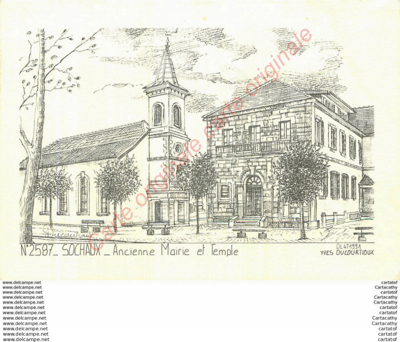 25.  SOCHAUX .  Ancienne Mairie Et Temple . Ill DUCOURTIOUX . - Sochaux