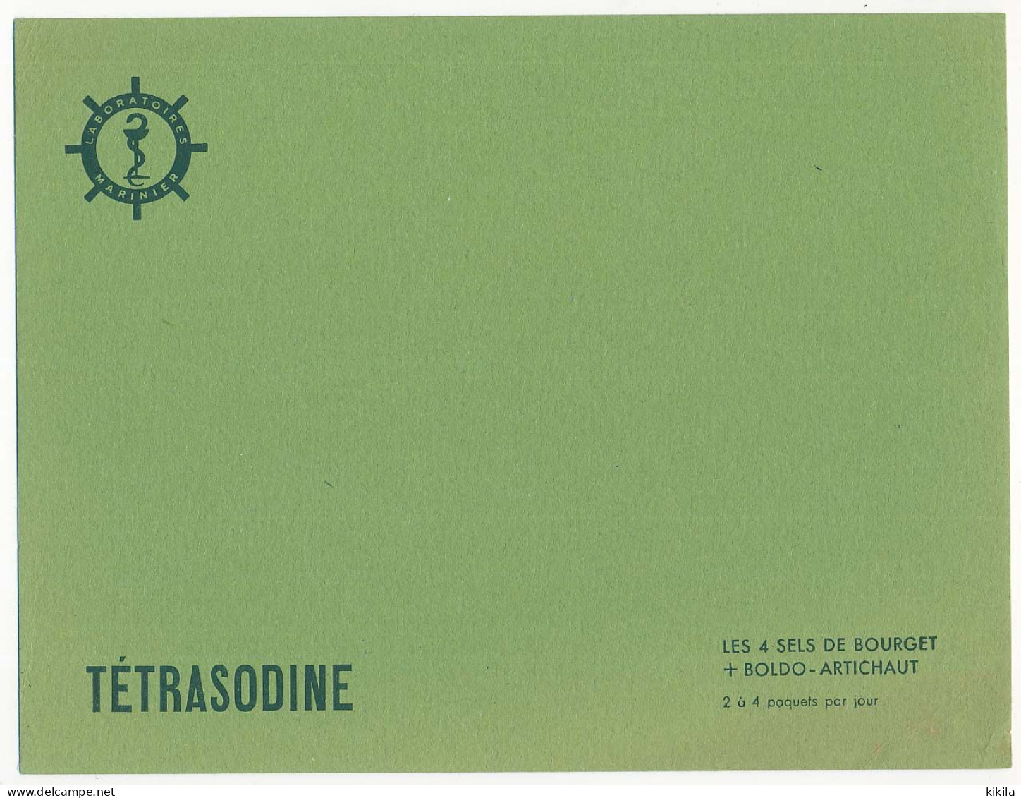 Buvard 21 X 15,9 Laboratoires MARINIER  Tetrasodine  Les 4 Sels De Bourget + Boldo-artichaut - Droguerías