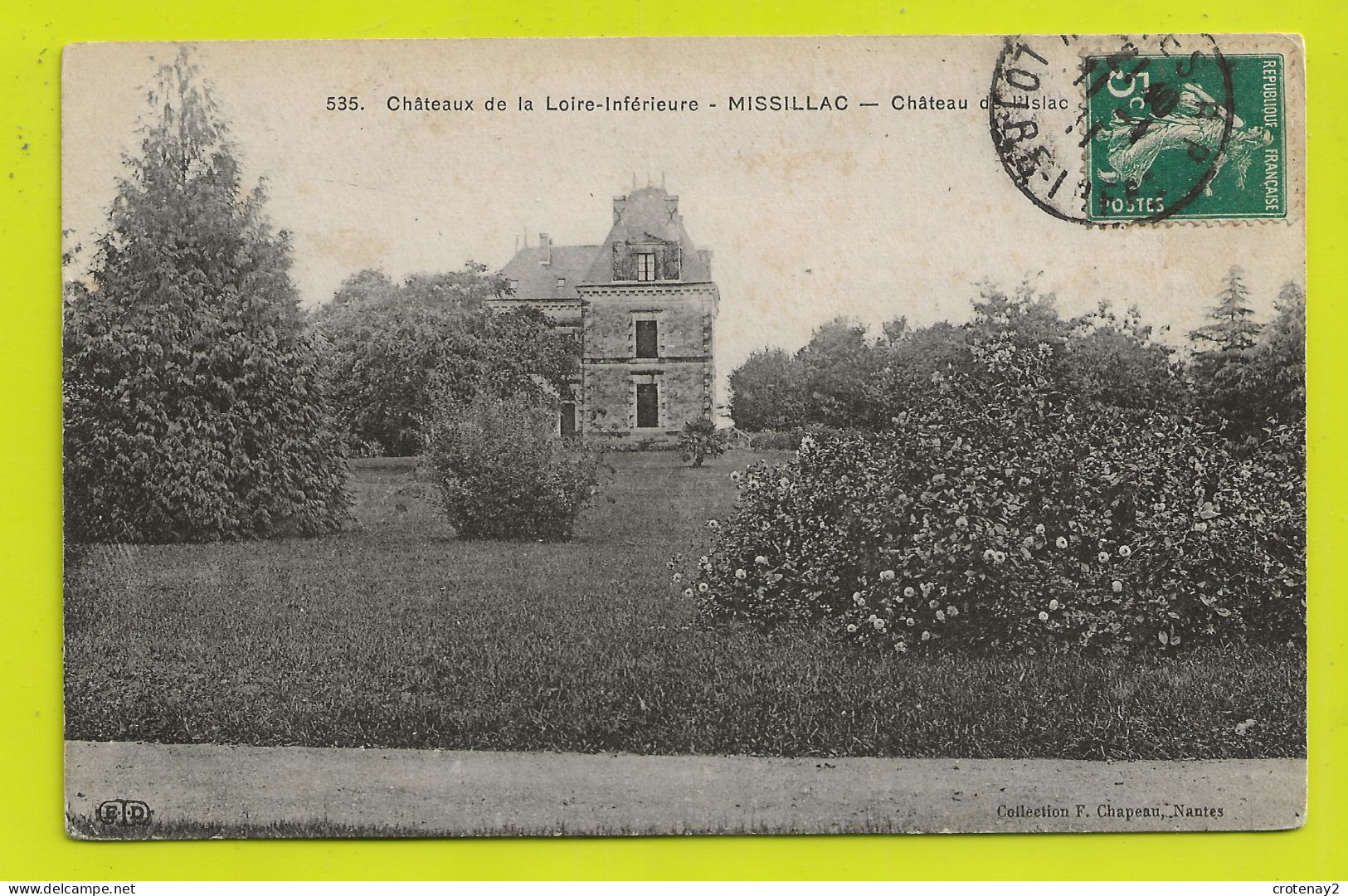 44 MISSILLAC N°535 Château De  L'ISLAC ? VOIR DOS En 1911 - Missillac