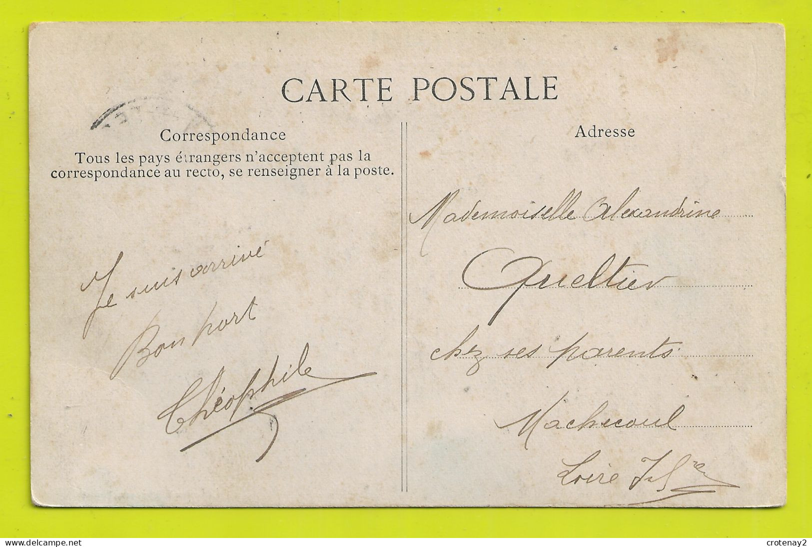 44 MISSILLAC N°535 Château De  L'ISLAC ? VOIR DOS En 1911 - Missillac