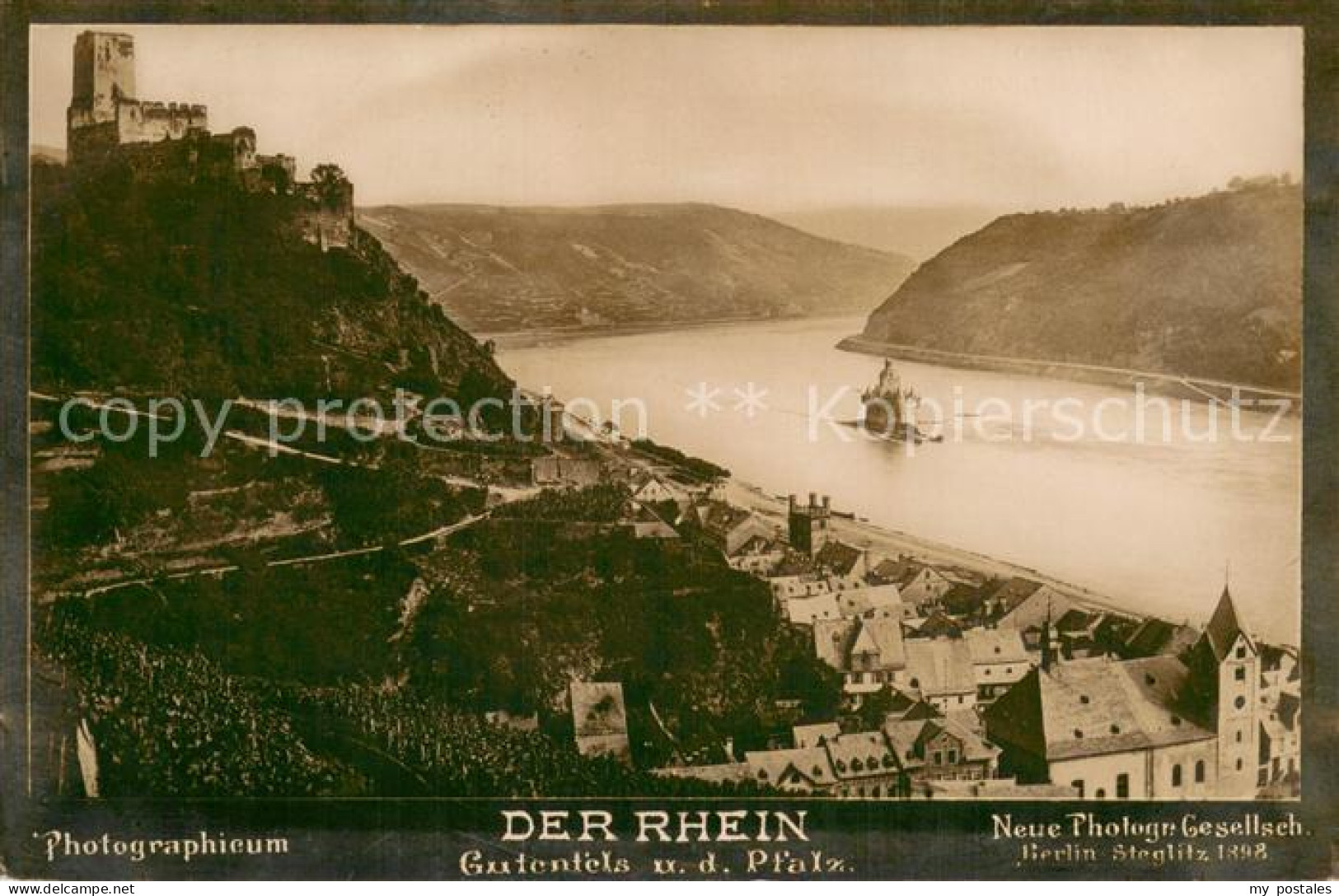 73699229 Kaub Panorama Blick Ueber Den Rhein Mit Gutenfels Und Der Pfalz Kaub - Kaub