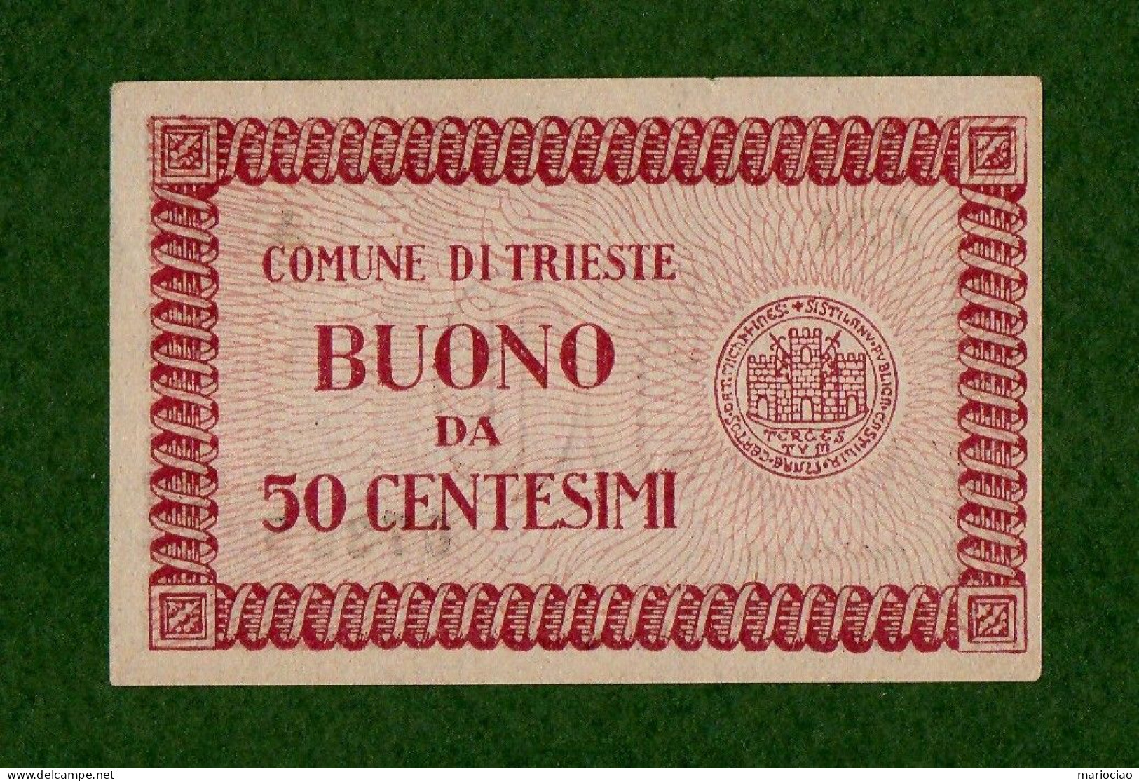 MB-IT Comune Di Trieste Buono Da 50 Centesimi 1945 SPL - Buoni Di Cassa