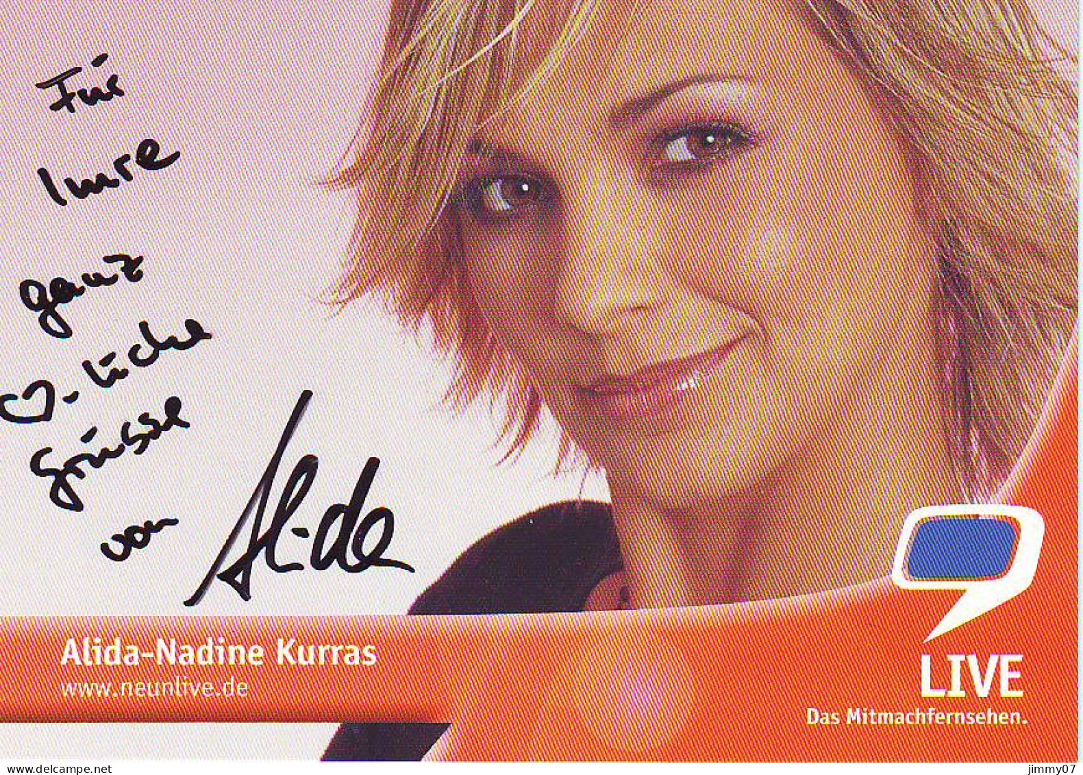 Alida Kurras (10x15 Cm)   Original Dedicated Photo - Télévision & Internet