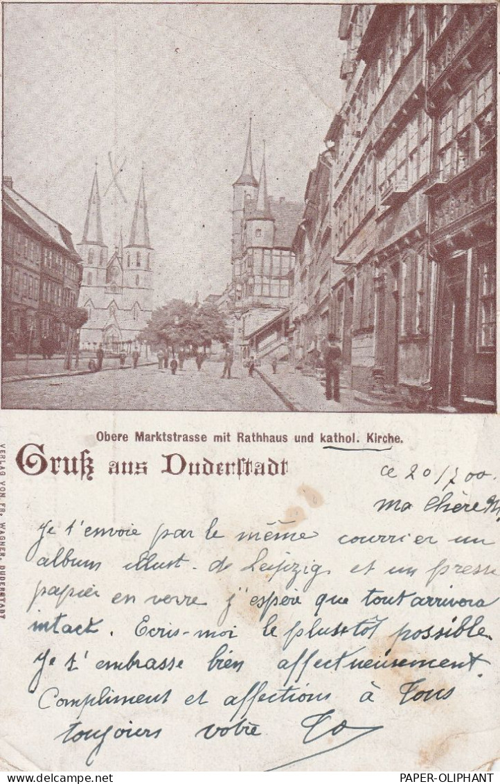3408 DUDERSTADT, Obere Marktstrasse, Lichtdruck 1900, Eckmangel - Duderstadt