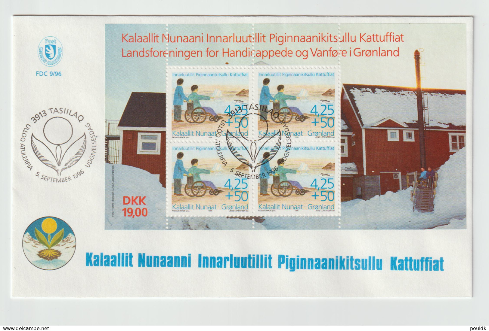 Greenland FDC 1996 Kalaallit Nunaanni Welfare Souvenir Sheet. Postal Weight Approx 40 Gramms. Please Read Sales - FDC