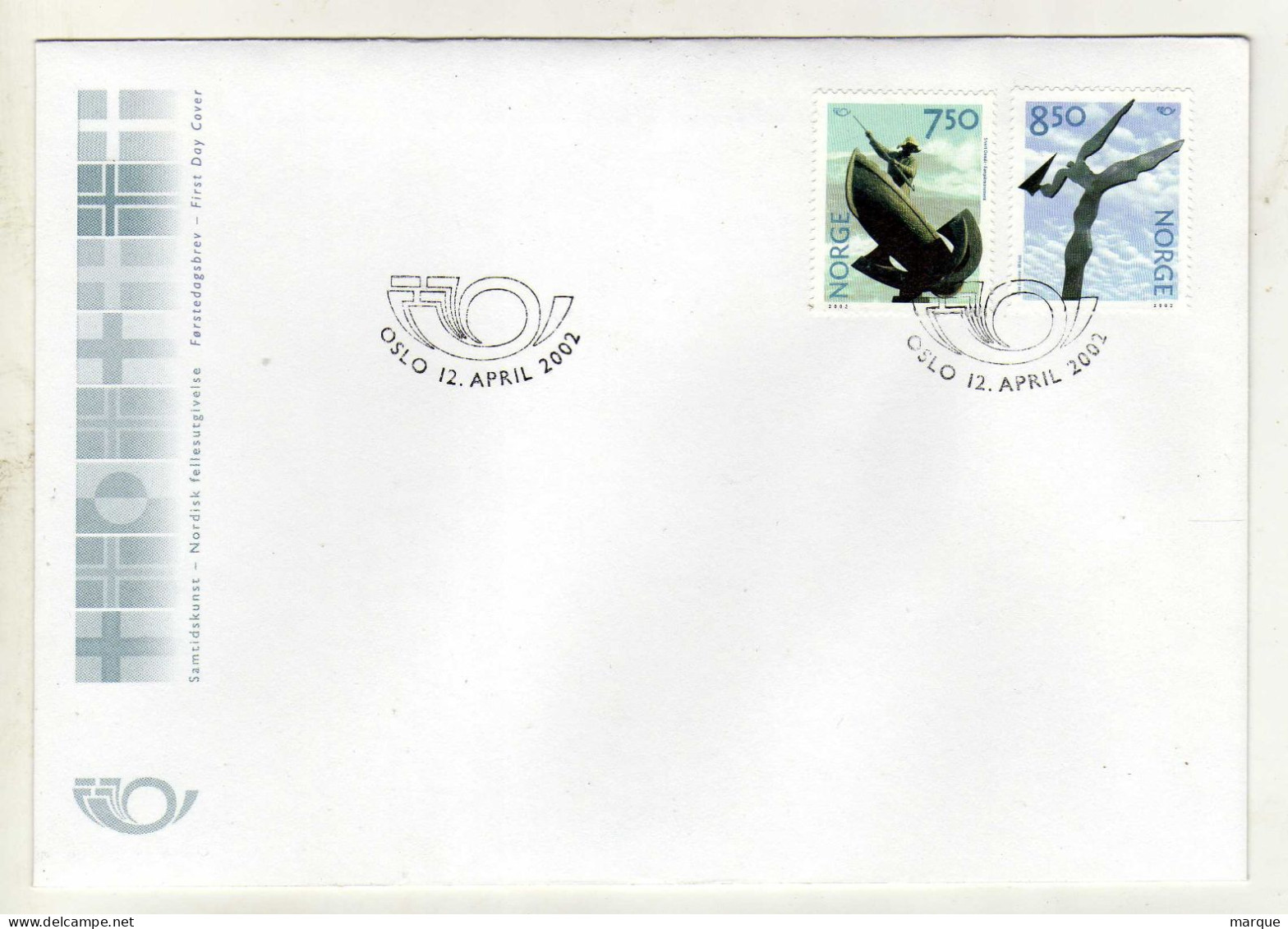 Enveloppe 1er Jour NORVEGE NOREG Oblitération OSLO 12/04/2002 - FDC
