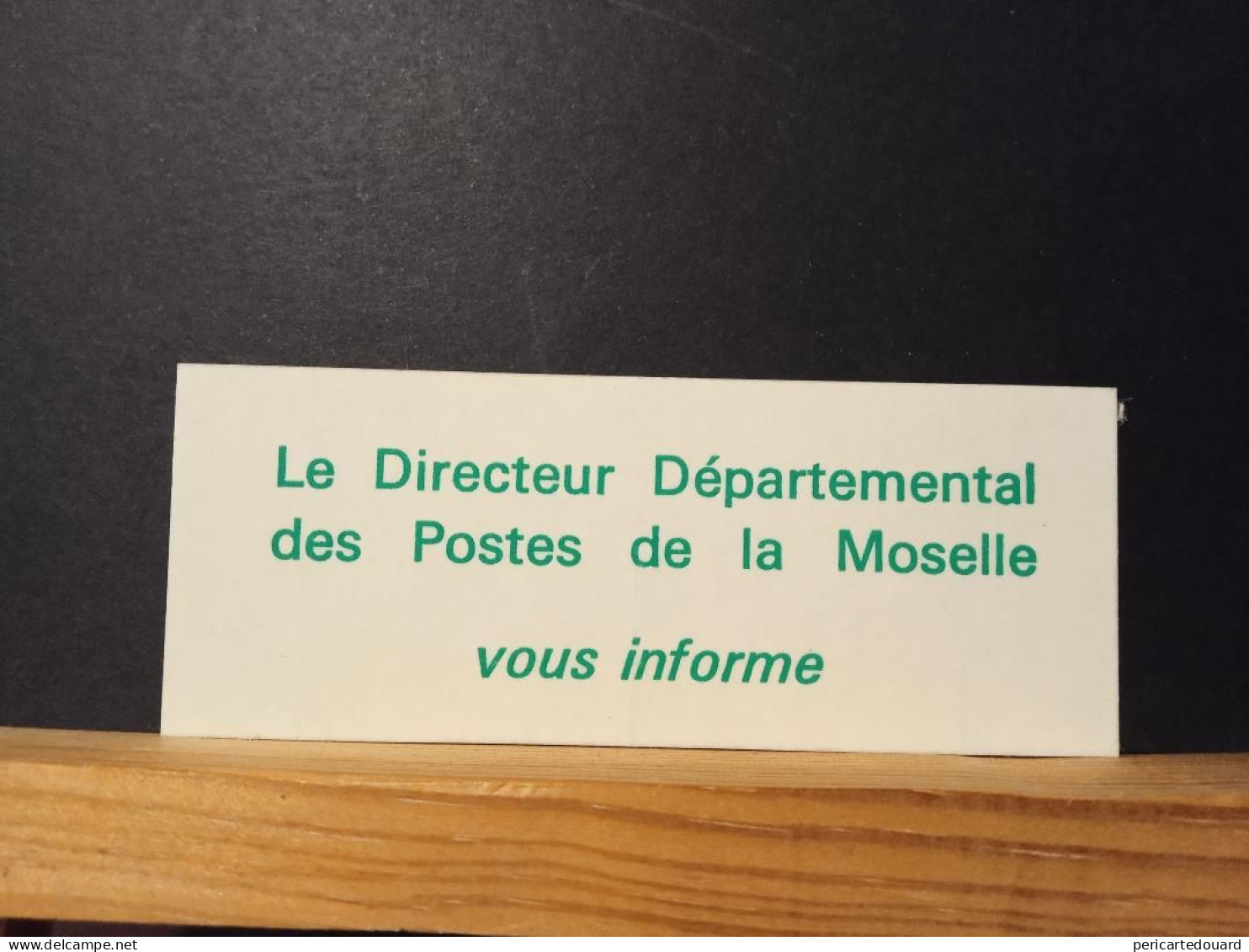 Code Postal. Lettre Officiel PTT Avec Vignette Du Directeur De Moselle, Une Vignette Neuve à L'intérieur - Lettres & Documents