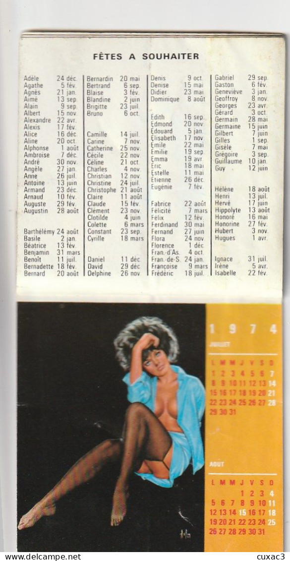 Pin-ups   - Petit Calendrier  Offert     Maison COLL Le Perthus  1974 - Other & Unclassified