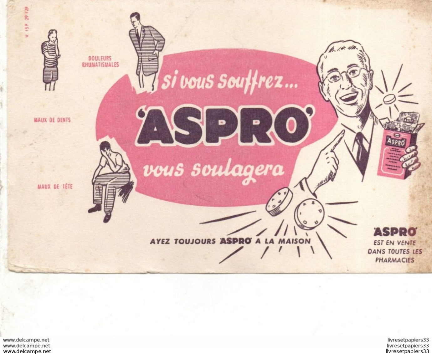 Buvard Aspro Vous Soulagera - Produits Pharmaceutiques