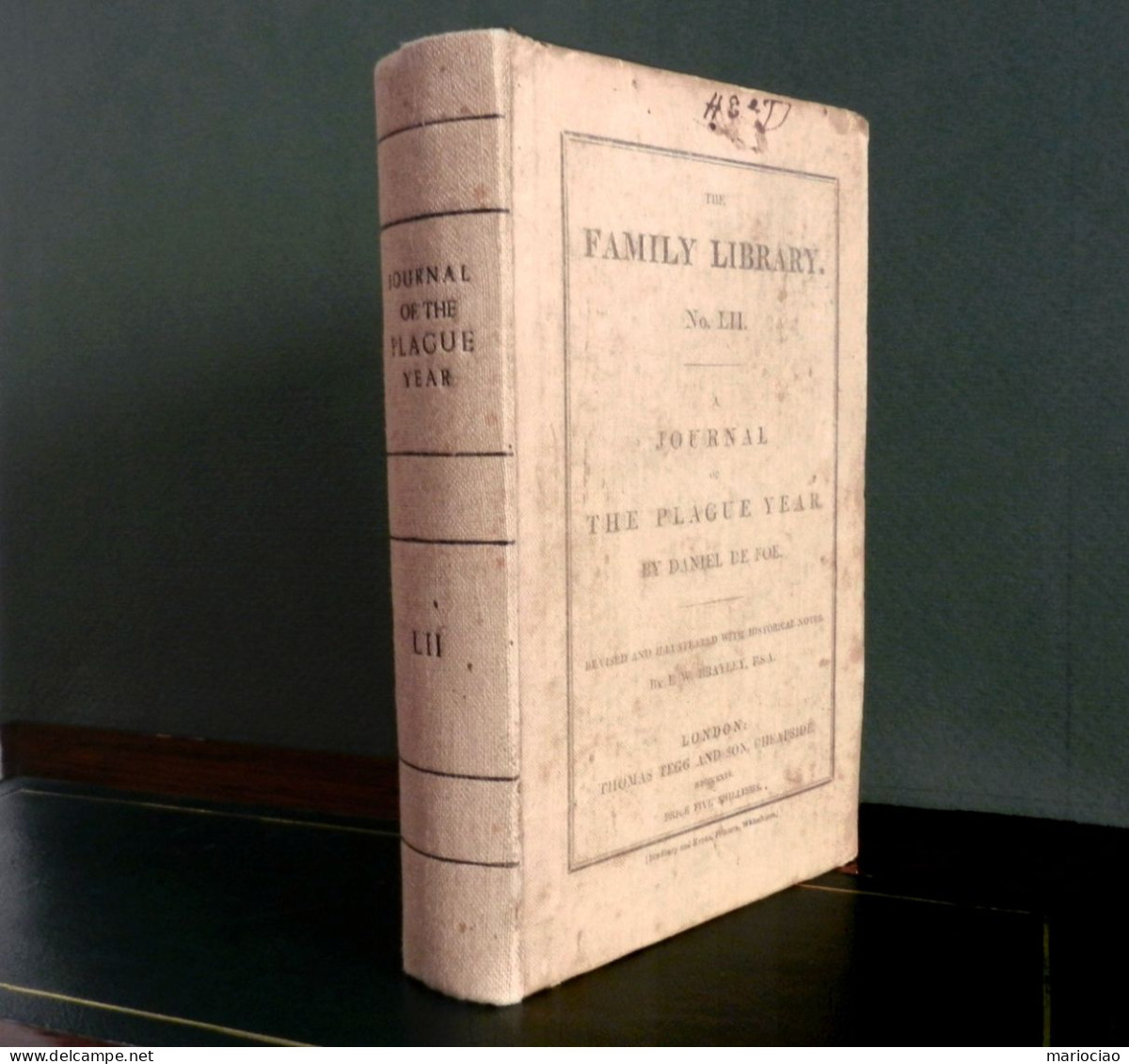 L-UK A Journal Of The Plague Year Daniel De Foe 1835 - PESTE - 1800-1849