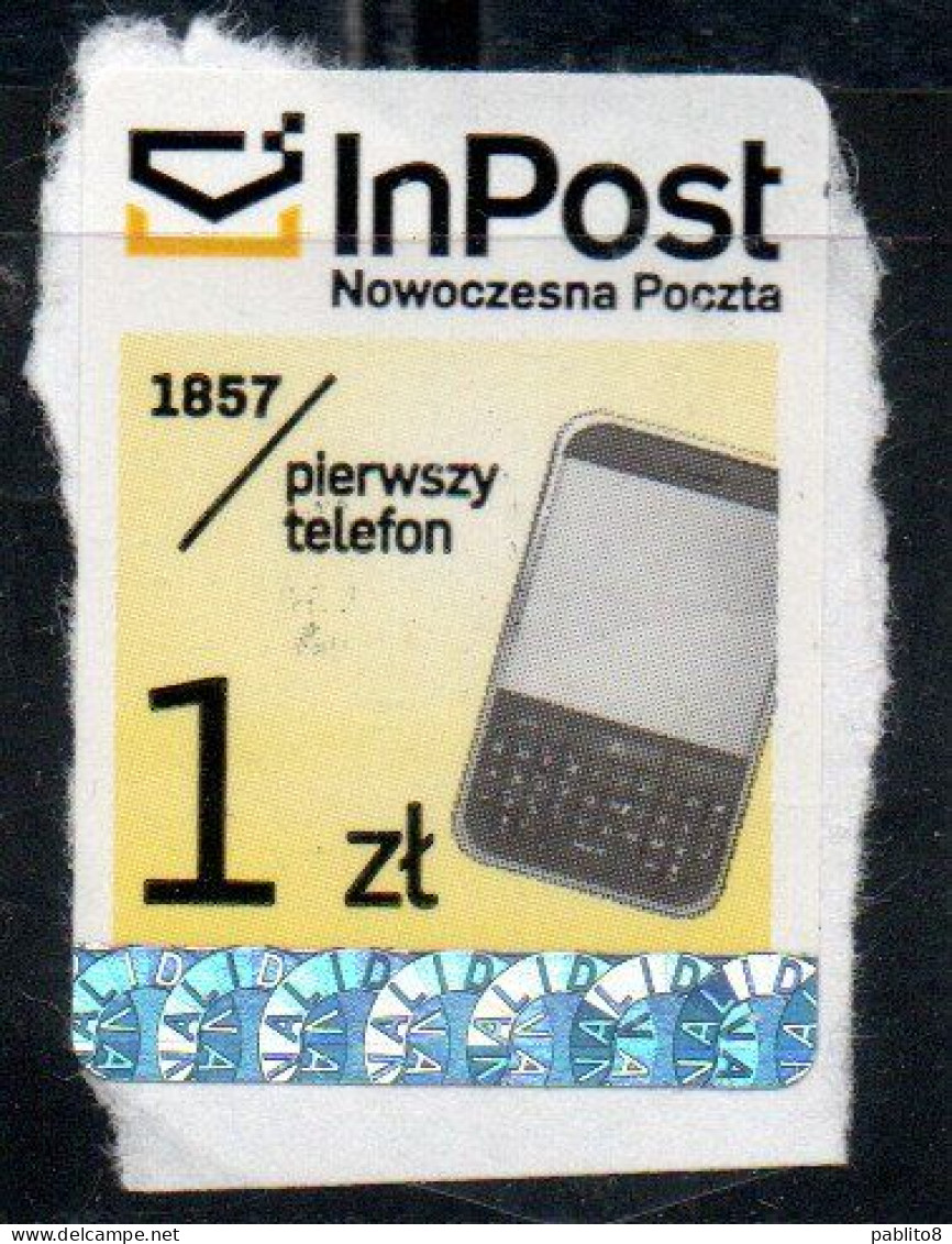 POLONIA POLAND POLSKA INPOST PLERWSZY TELEFON 1857 TELPHONE 1z USED USATO OBLITERE' - Usati