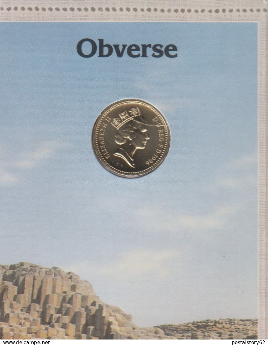 Moneta Royal Mint Brilliant Uncirculated In Folder Di Presentazione £1 1986 - Irlande