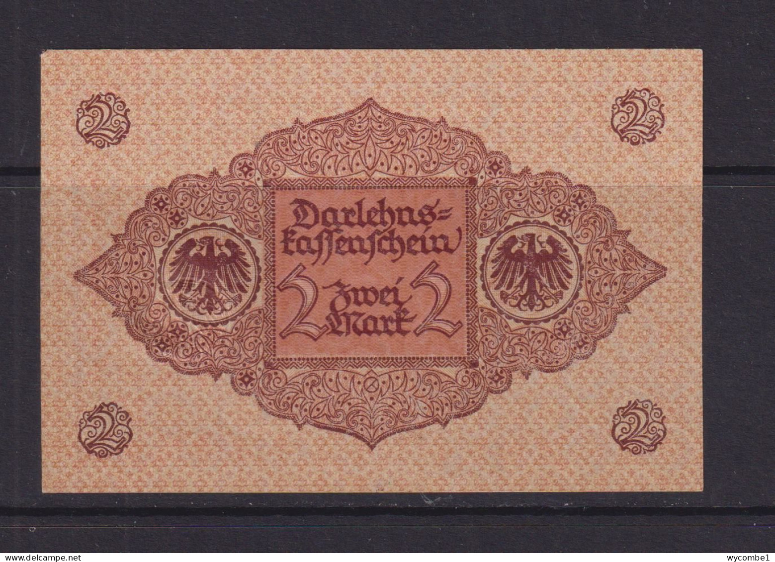 GERMANY - 1920  Darlehenskassenschein 2 Mark AUNC Banknote - 2 Mark