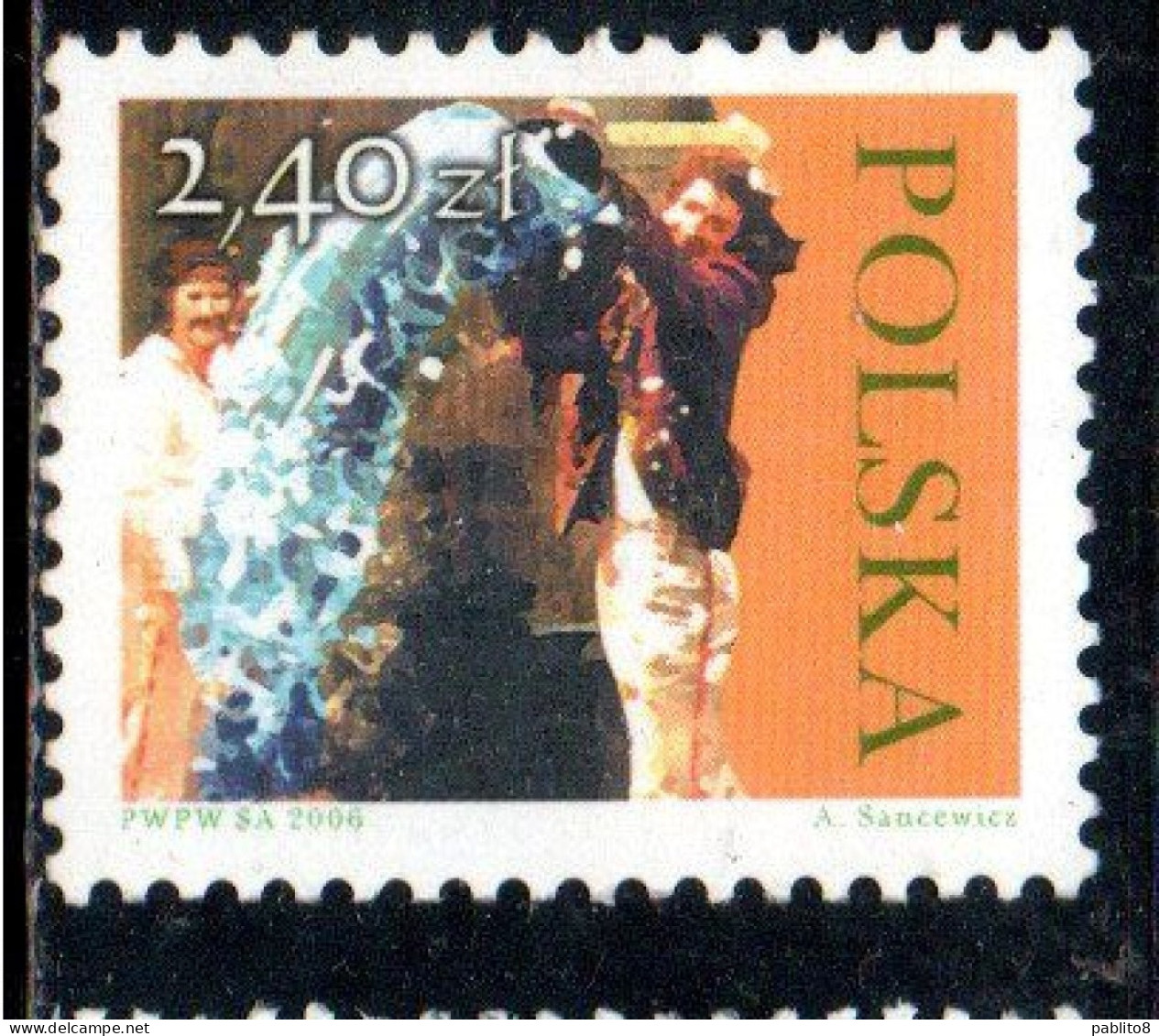 POLONIA POLAND POLSKA 2006 EASTER MAN DOUSING WOMAN WITH WATER 2.40z MNH - Neufs