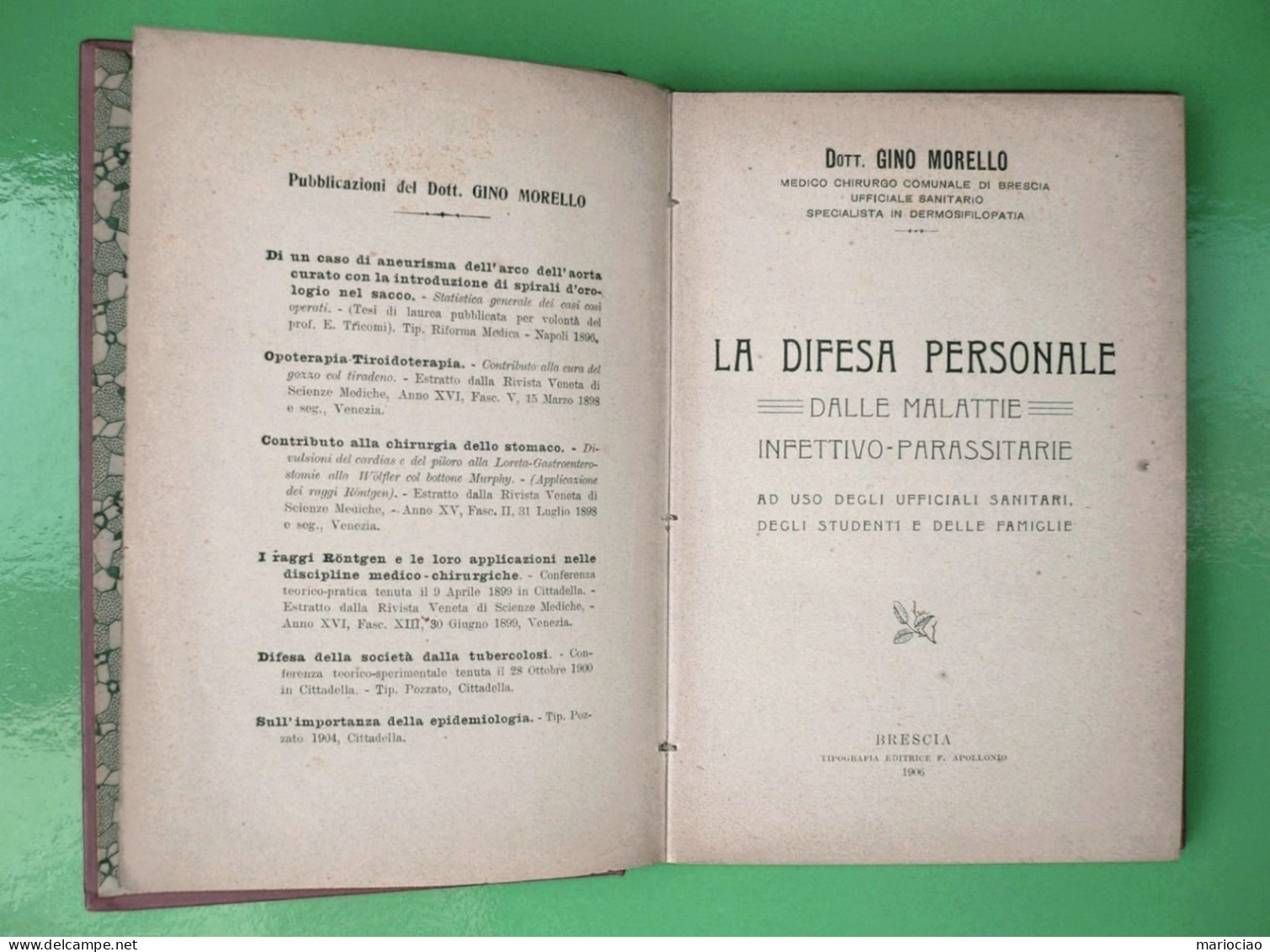 L-IT MEDICINA La Difesa Personale Dalle Malattie Infettivo - Parassitarie 1906 - Oude Boeken