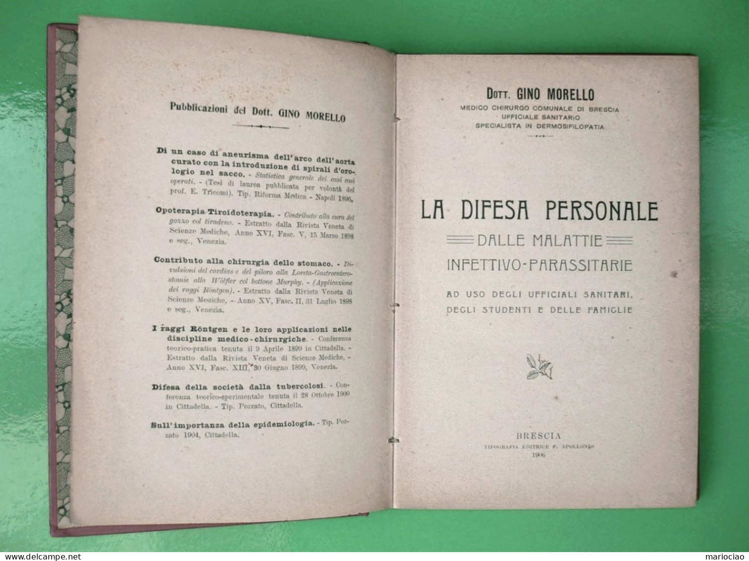 L-IT MEDICINA La Difesa Personale Dalle Malattie Infettivo - Parassitarie 1906 - Old Books