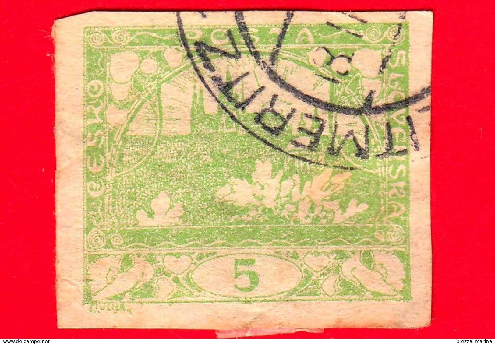 CECOSLOVACCHIA - Usato - 1918 - Praga - Castello - Hradcany A Praga - 5 - Used Stamps