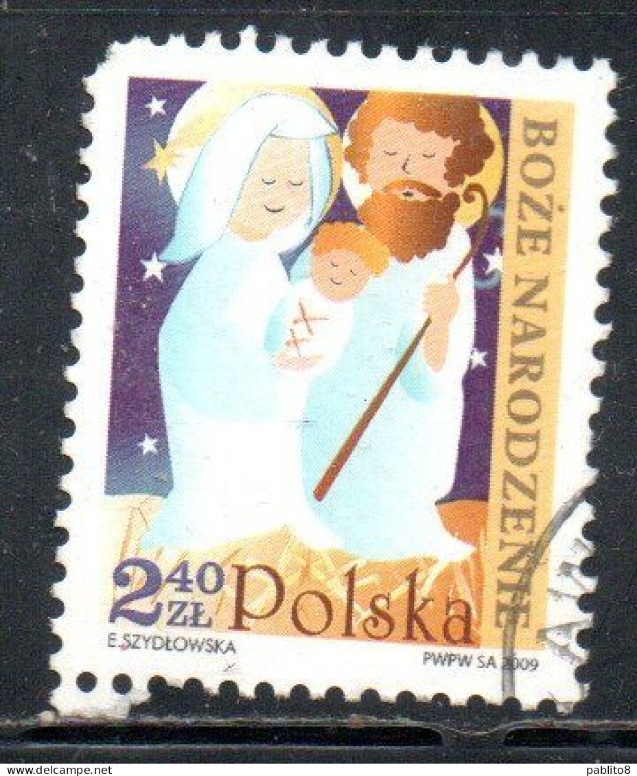 POLONIA POLAND POLSKA 2009 CHRISTMAS  2.40z USED USATO OBLITERE' - Oblitérés