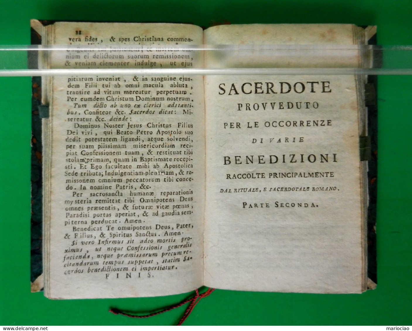 L-IT ESORCISMO -Il Sacerdote Provveduto Per L'assistenza Dei Moribondi 1802 Venezia - Livres Anciens