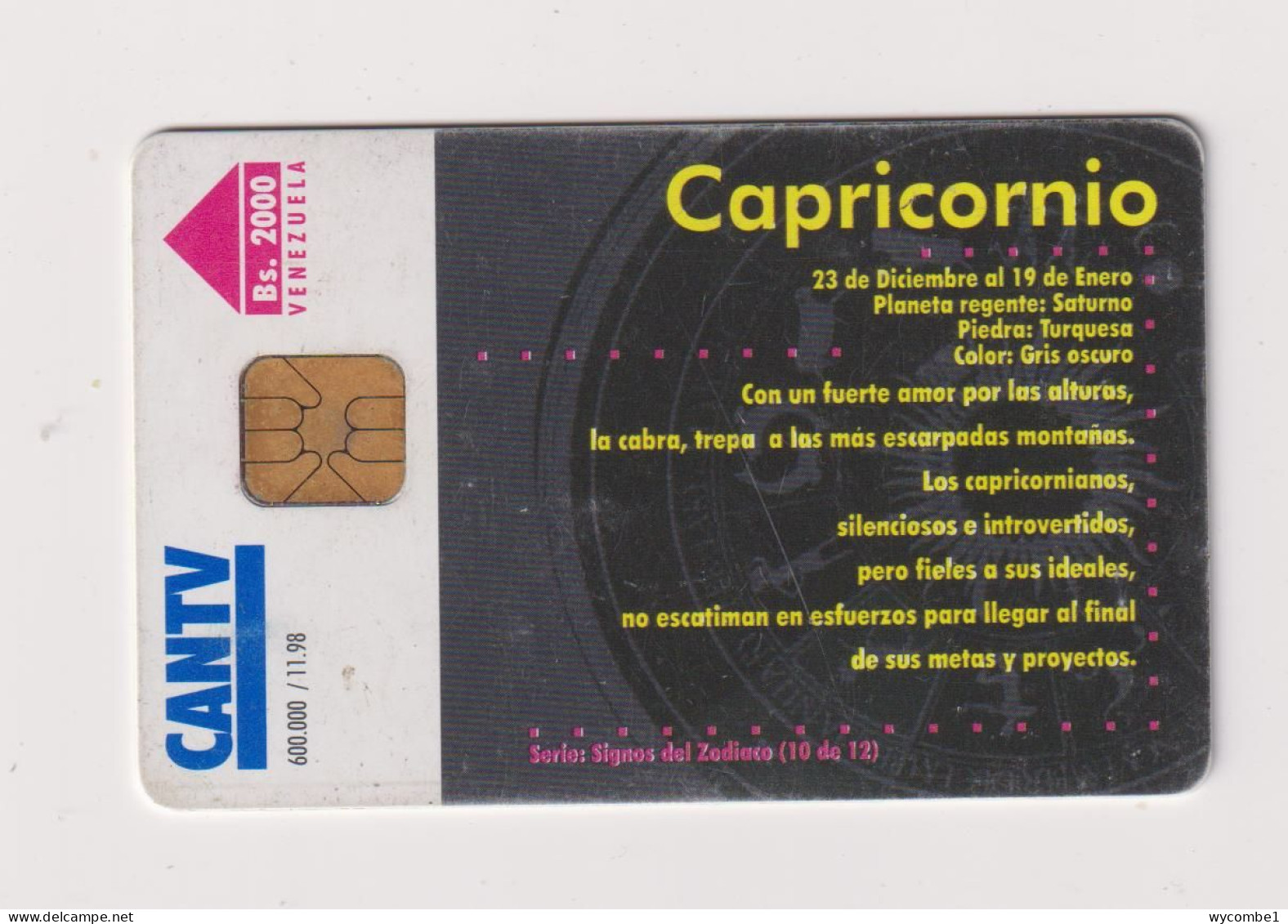 VENEZUELA  - Zodiac Capricorn Chip Phonecard - Venezuela