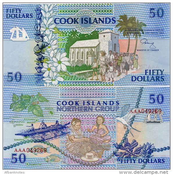 COOK IS.       50 Dollars       P-10a       ND (1992)       UNC - Cook Islands