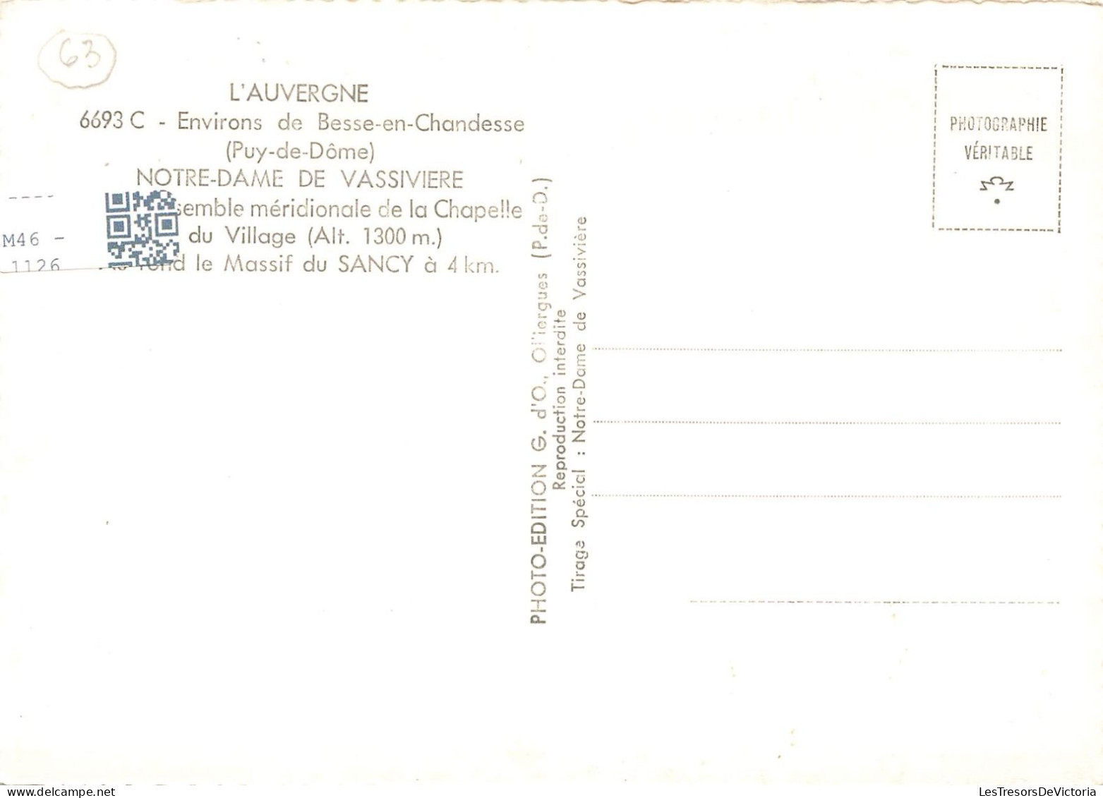 FRANCE - Environs De Besse En Chandesse - Notre Dame De Vassiviere - Chapelle - Carte Postale - Besse Et Saint Anastaise