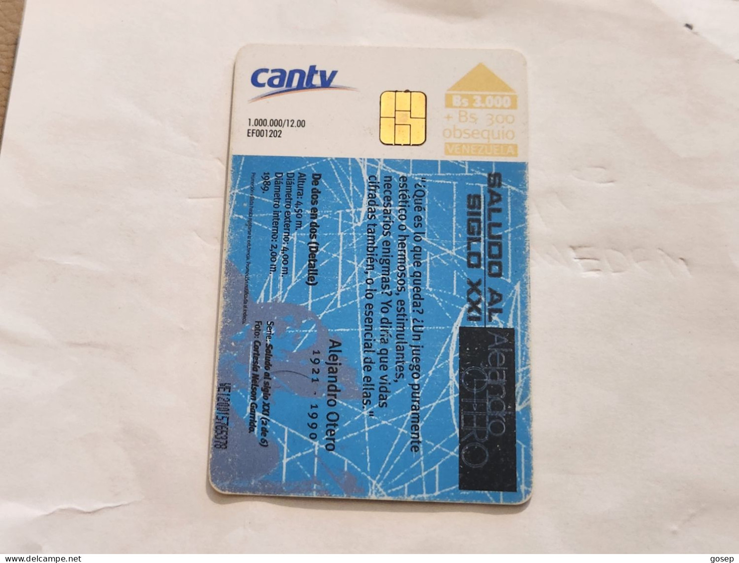 Venezuela-(VE-CAN2-0602)-De Dos En Dos (detalle)(2/6)-(235)(Bs.3.000)(VE120015765378)-used Card+1card Prepiad Free - Venezuela